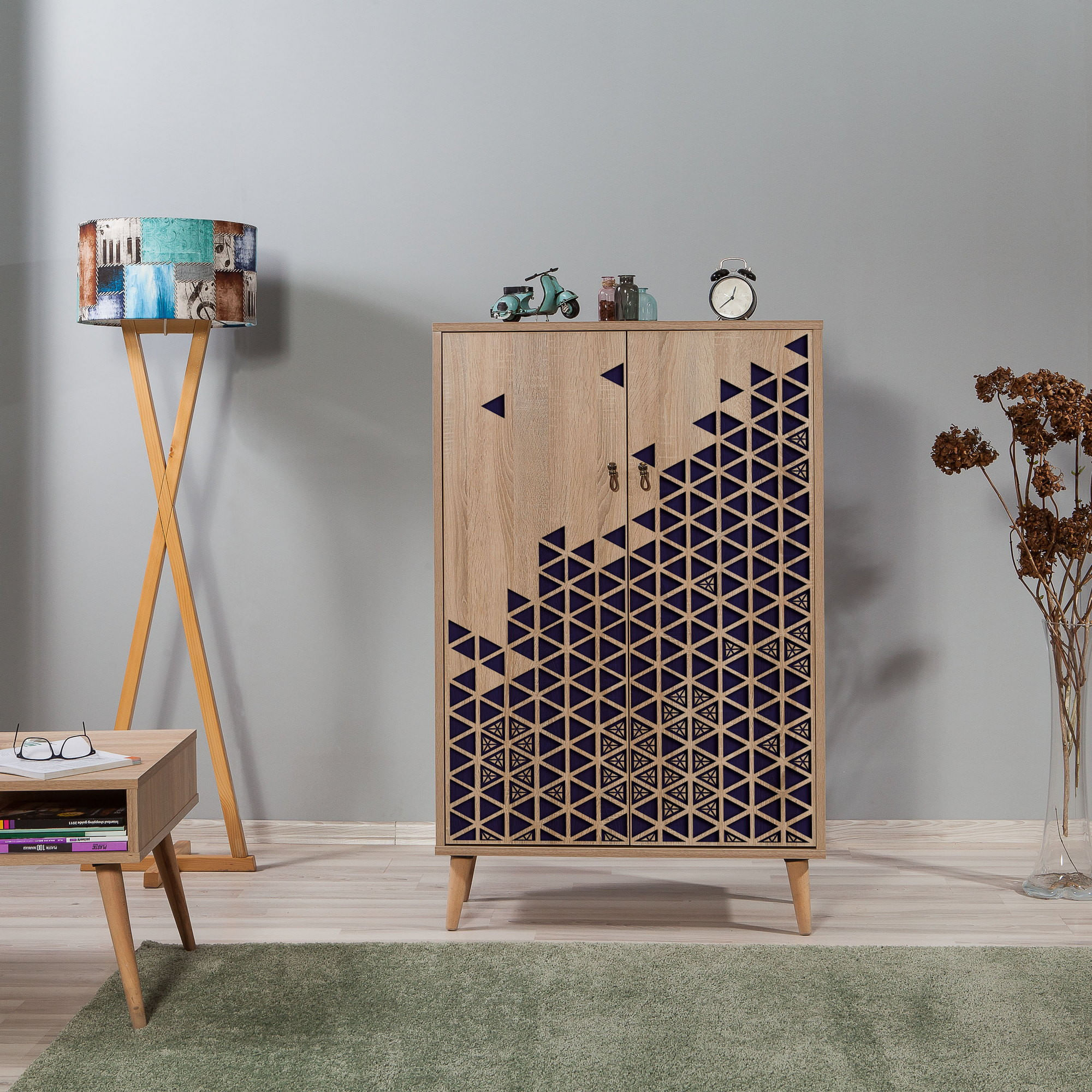 Dulap multifunctional, Hanah Home, PAL melaminat, stejar sonoma, 80x36x127 cm, 869VEL3976 — imaginea 8