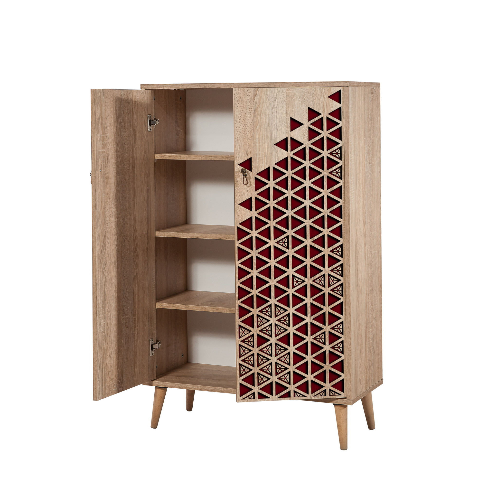 Dulap multifunctional, Hanah Home, pal melaminat, stejar sonoma, 80x36x127 cm, 869VEL3975 — imaginea 3