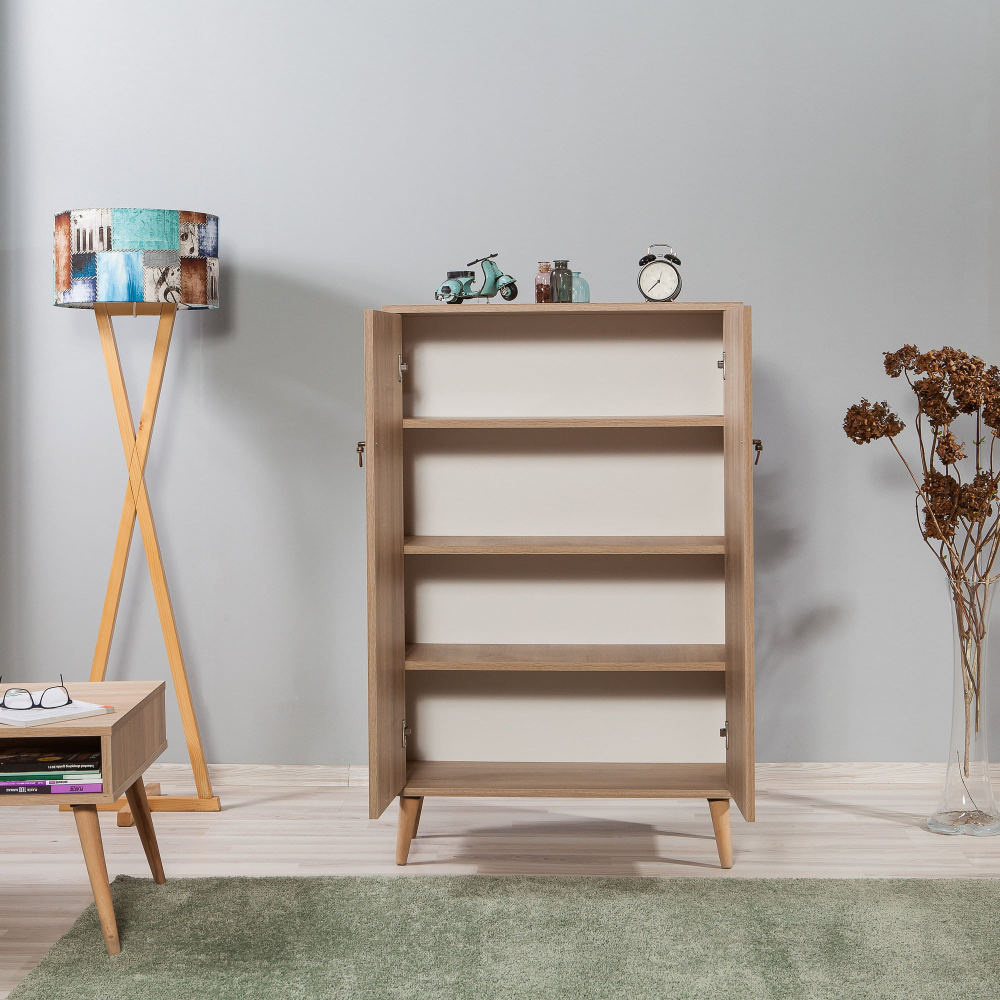 Dulap multifunctional, Hanah Home, pal melaminat, stejar sonoma, 80x36x127 cm, 869VEL3975 — imaginea 5
