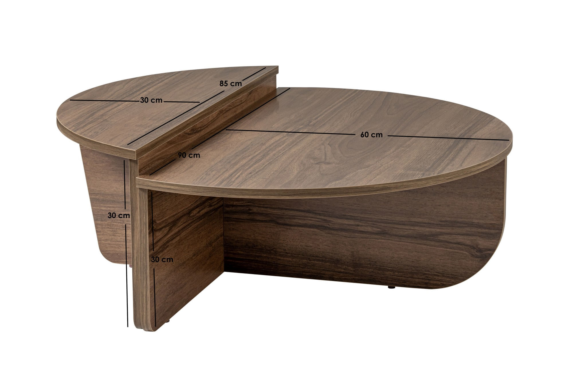 Masuta de cafea, Hanah Home, pal melaminat, nuc, 90x60x30 cm, 241NRD1218 — imaginea 4