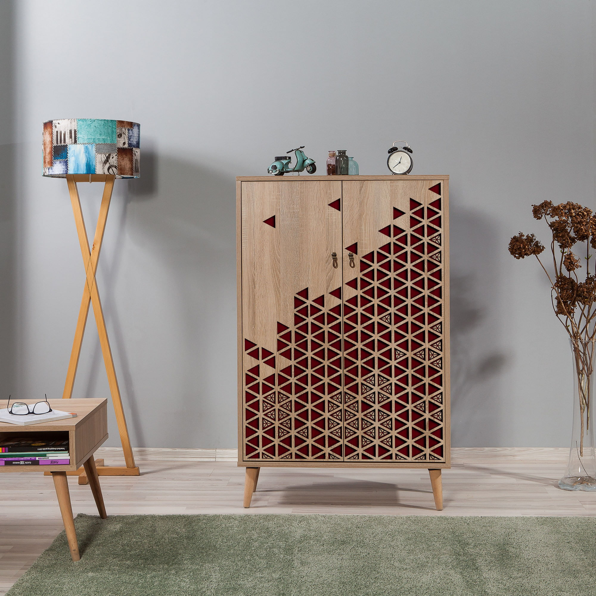Dulap multifunctional, Hanah Home, pal melaminat, stejar sonoma, 80x36x127 cm, 869VEL3975 — imaginea 6