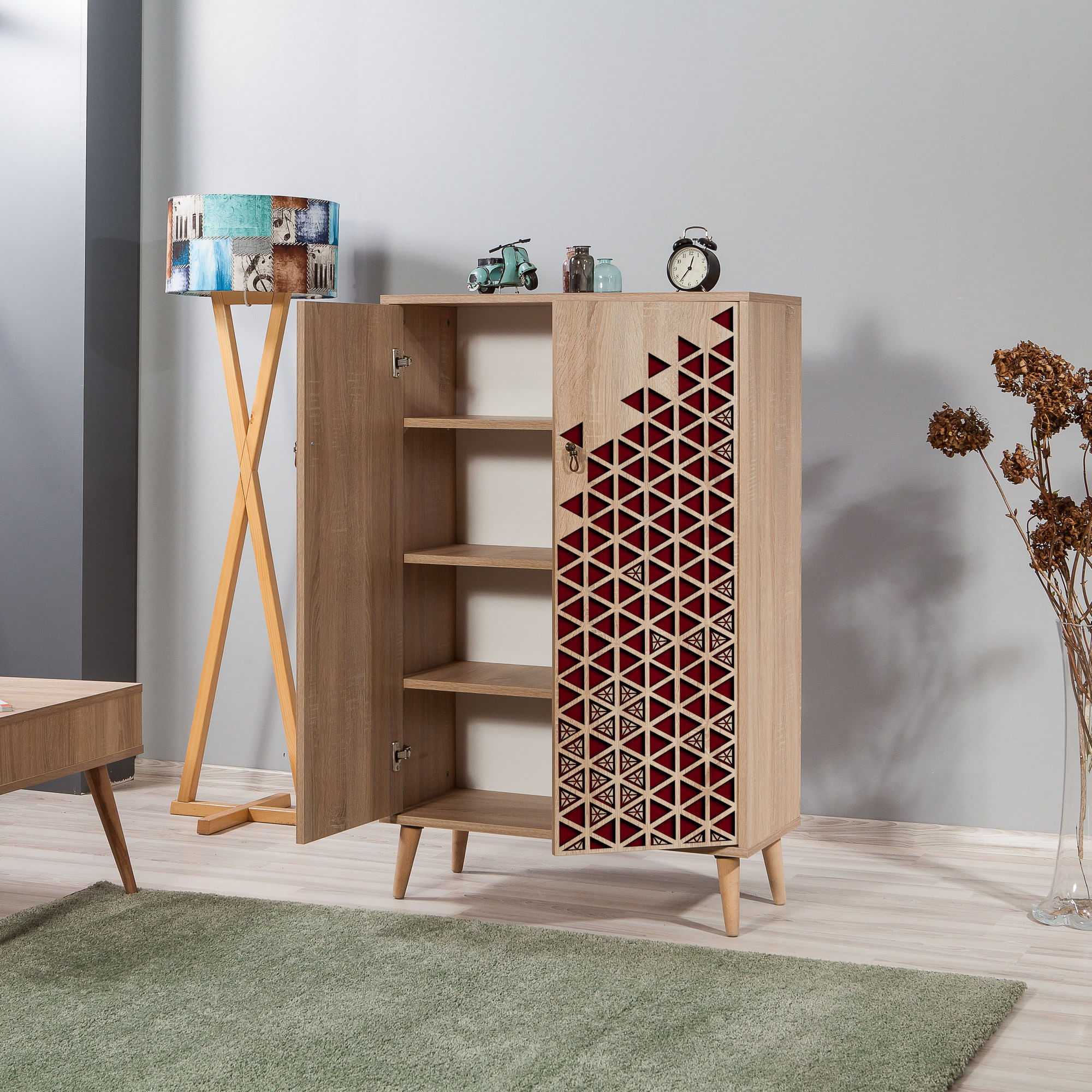 Dulap multifunctional, Hanah Home, pal melaminat, stejar sonoma, 80x36x127 cm, 869VEL3975 — imaginea 7