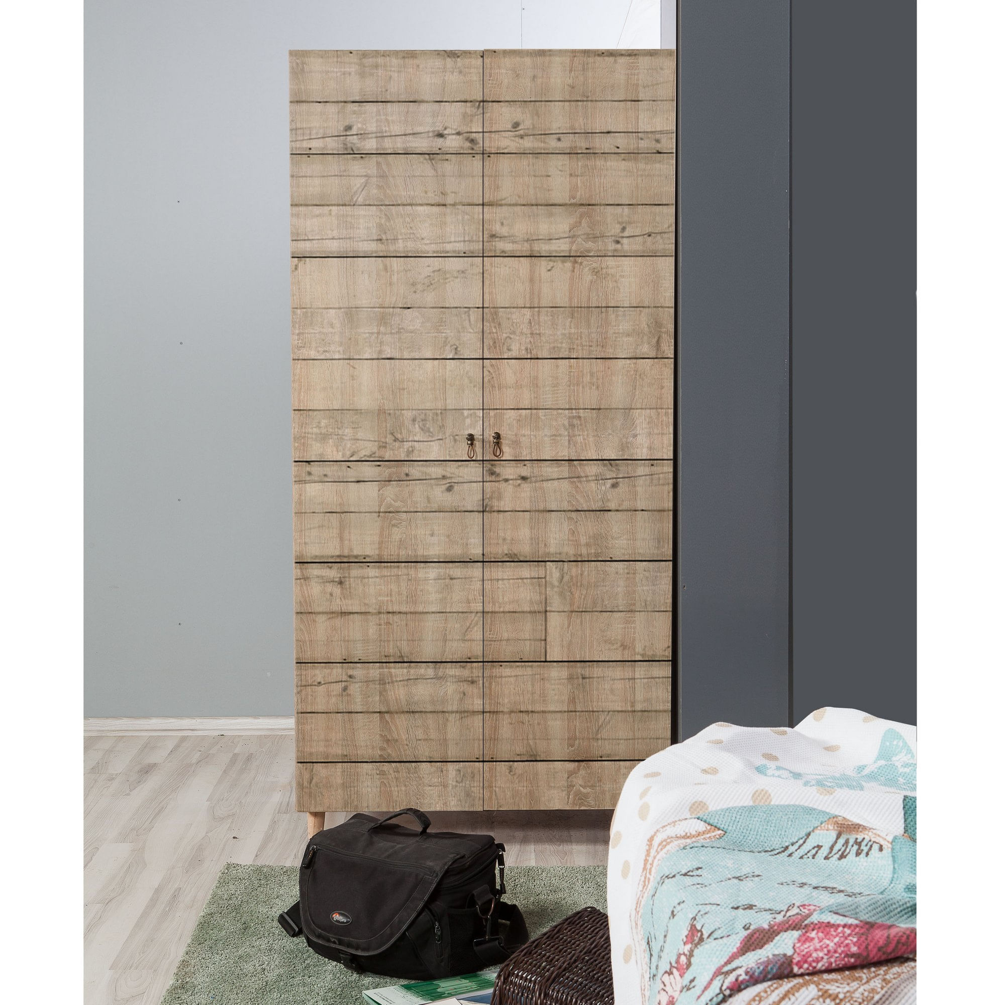 Dulap, Hanah Home, pal melaminat, stejar sonoma, 90x52x192 cm, 863SPH4206 — imaginea 4