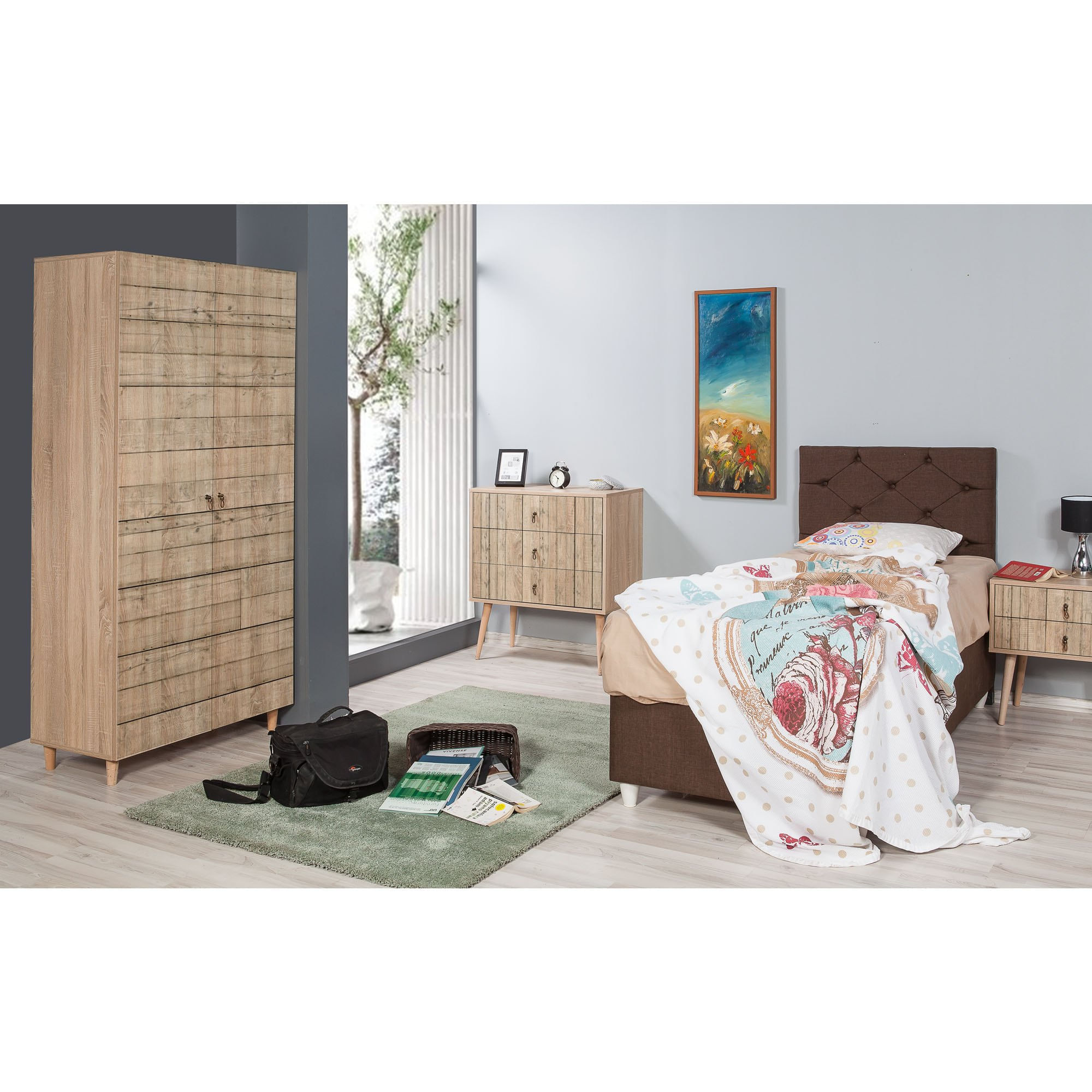 Dulap, Hanah Home, pal melaminat, stejar sonoma, 90x52x192 cm, 863SPH4206 — imaginea 6