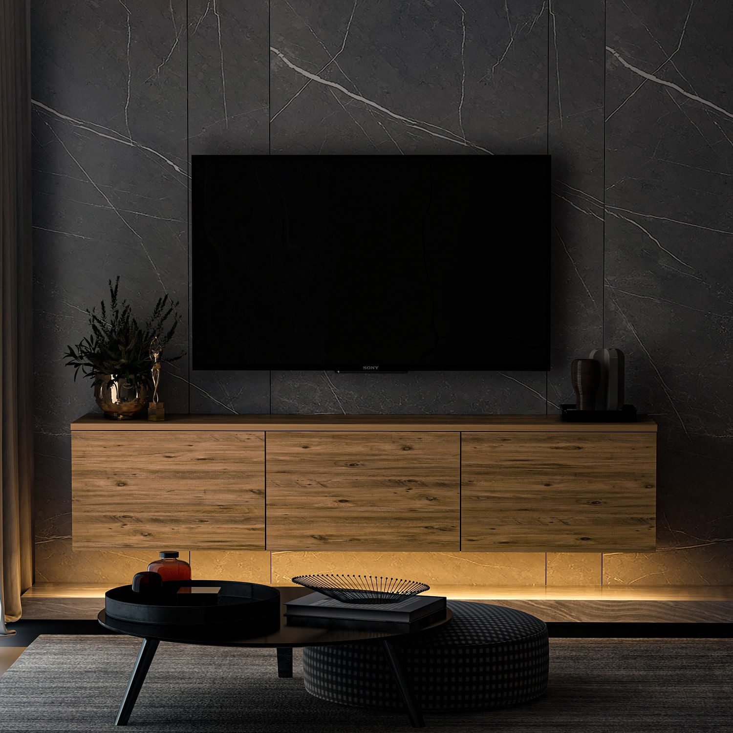 Comoda tv, Hanah Home, pal melaminat, pin atlantic, 160x35x32 cm, 382NRC1128 — imaginea 4