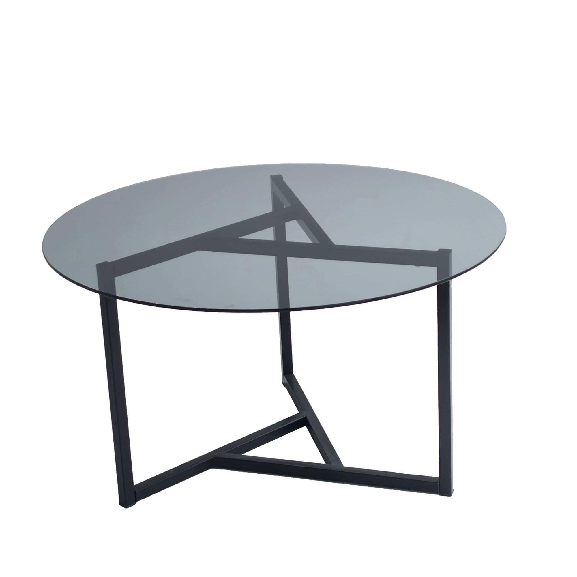 Masuta de cafea, Hanah Home, metal si sticla temperata, fume si negru, 75x75x42 cm — imaginea 8