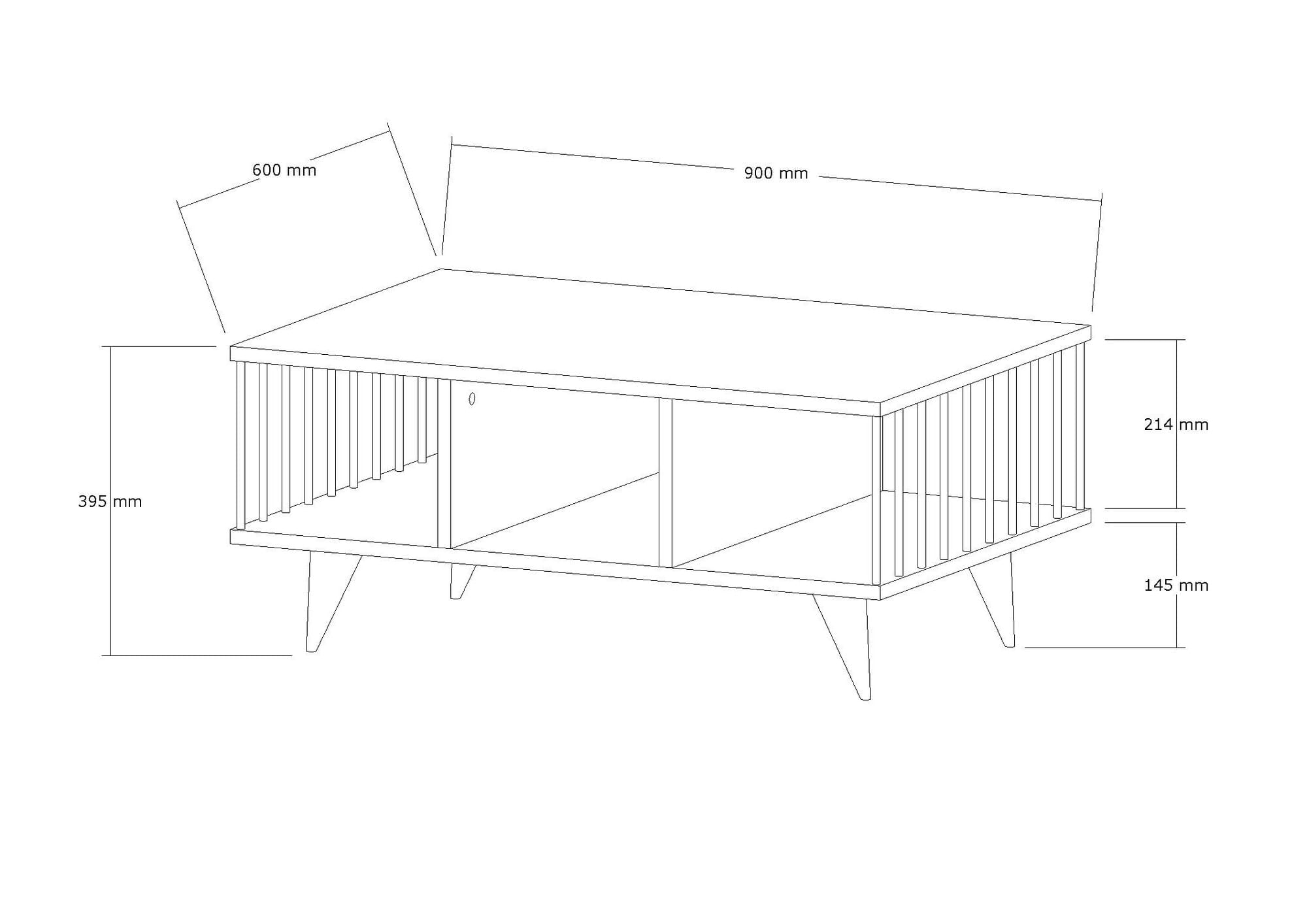 Masuta de cafea, Hanah Home, pal melaminat, alb, 90x60x40 cm — imaginea 5