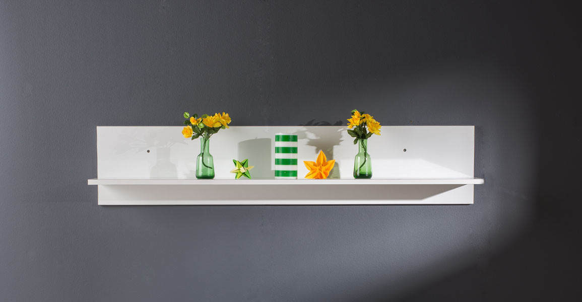 Raft de perete, Hanah Home, pal melaminat, alb, 120x25x20 cm — imaginea 5