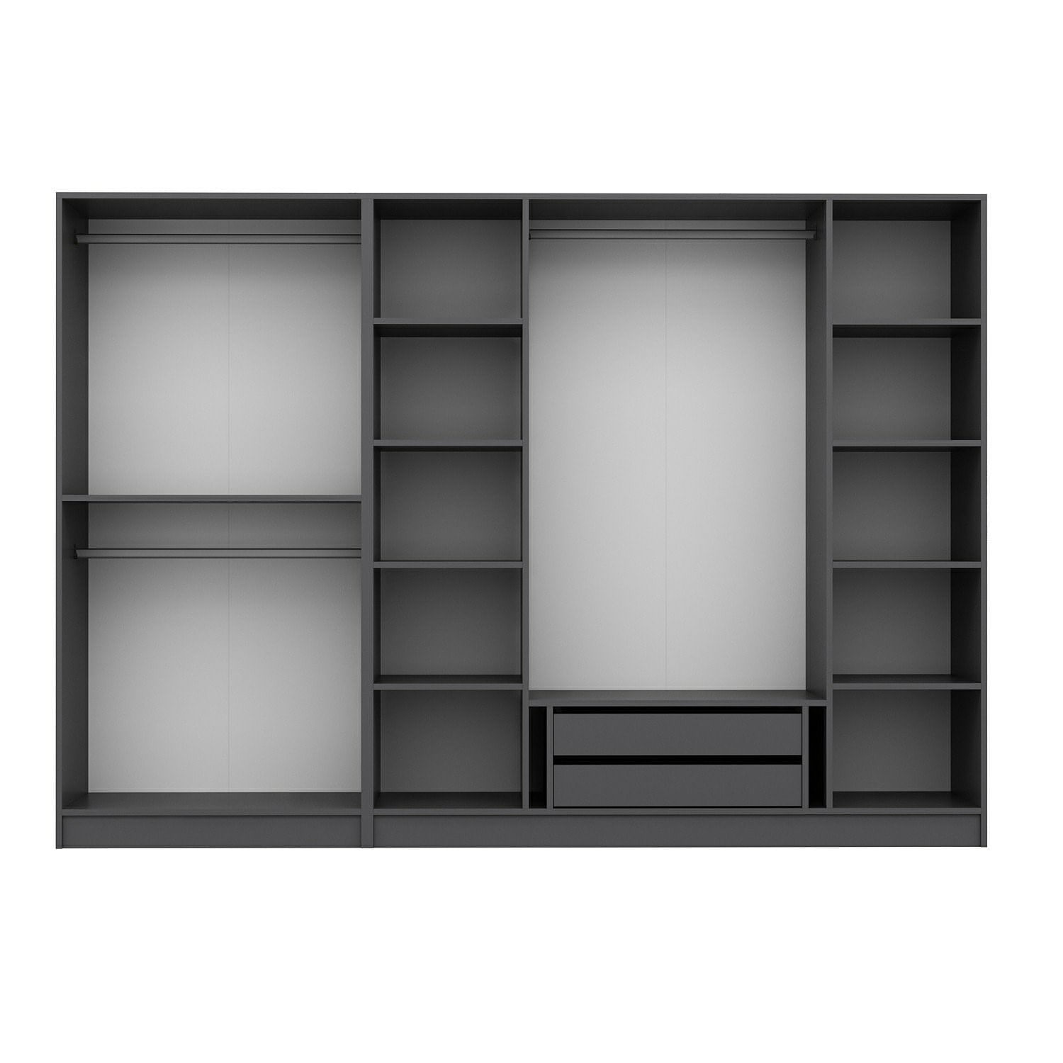 Dulap, Hanah Home, pal melaminat, antracit, 270x52x210 cm — imaginea 2