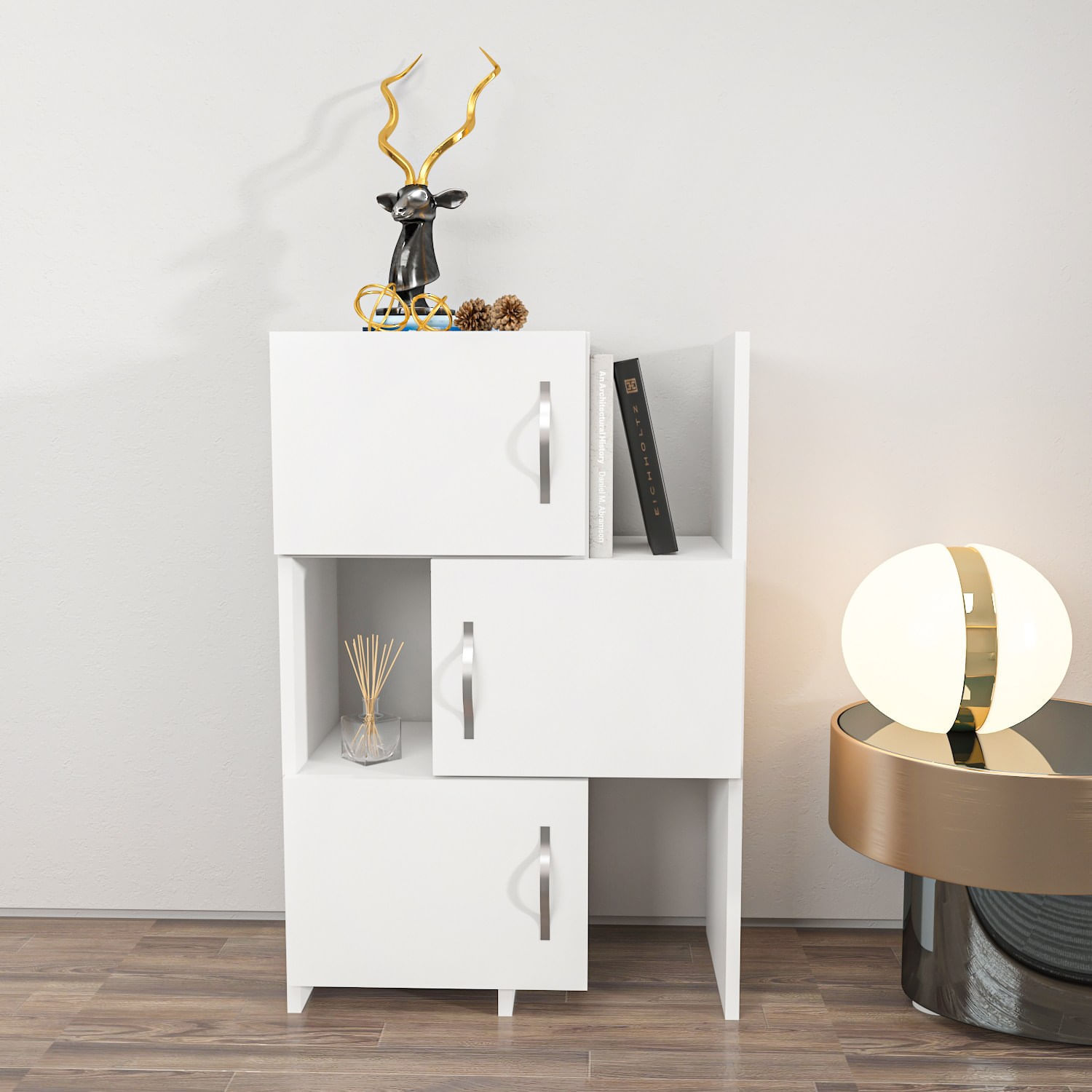 Dulap multifunctional, Hanah Home, pal melaminat, alb, 65x31.5x89.8 cm — imaginea 4