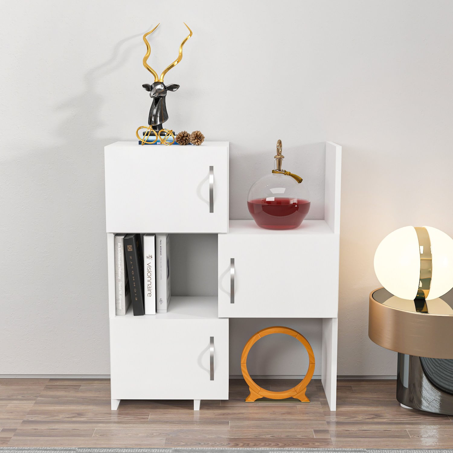 Dulap multifunctional, Hanah Home, pal melaminat, alb, 65x31.5x89.8 cm — imaginea 6