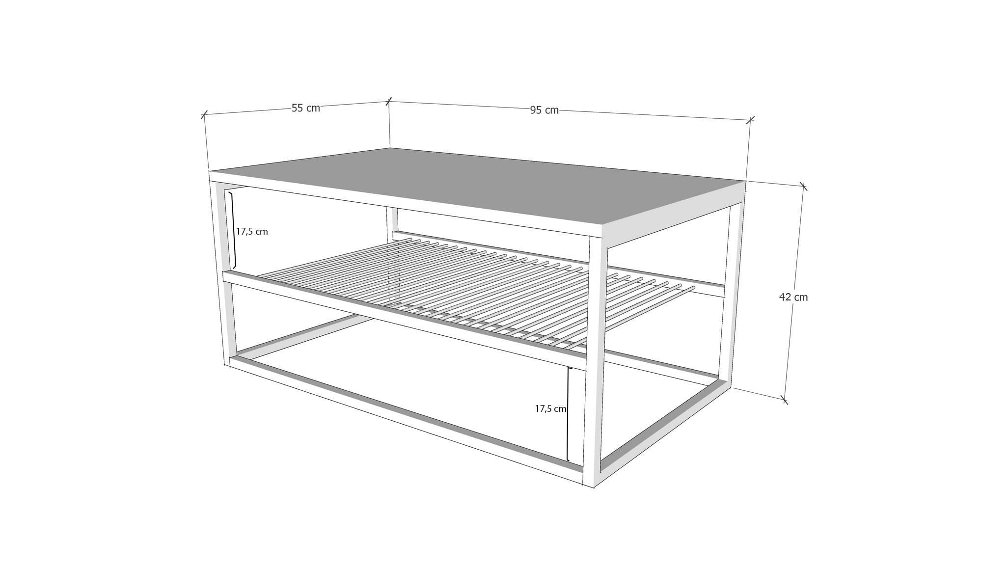 Masuta de cafea, Hanah Home, pal melaminat, alb si negru, 95x55x43 cm — imaginea 9