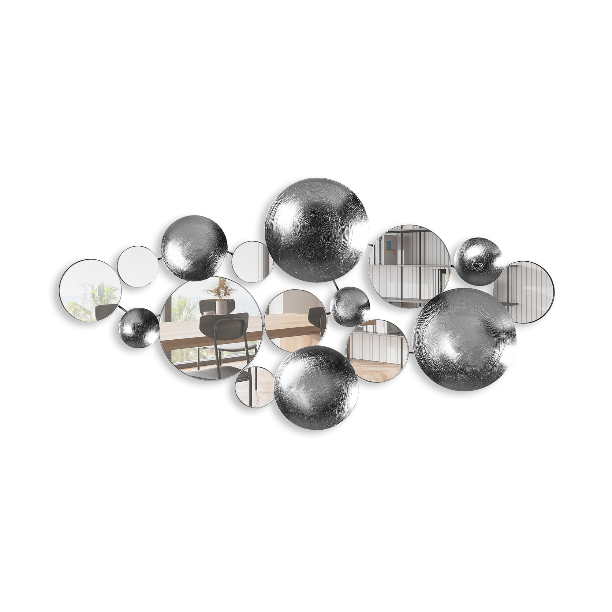 Accesoriu decorativ de perete, Wallxpert, metal, multicolor, 116x60x4 cm, 891TNL2387