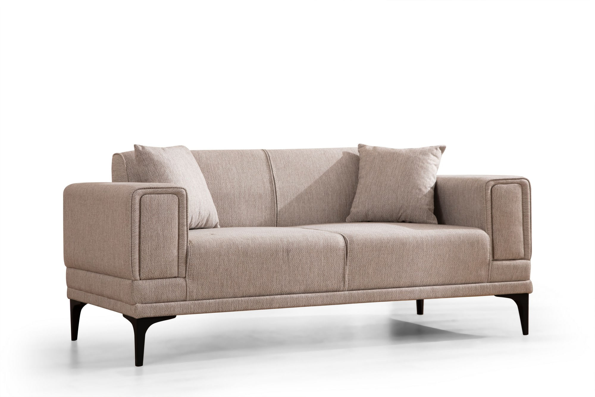 Canapea 2 locuri, Atelier Del Sofa, lemn fag si pal, maro deschis, 170x85x77 cm