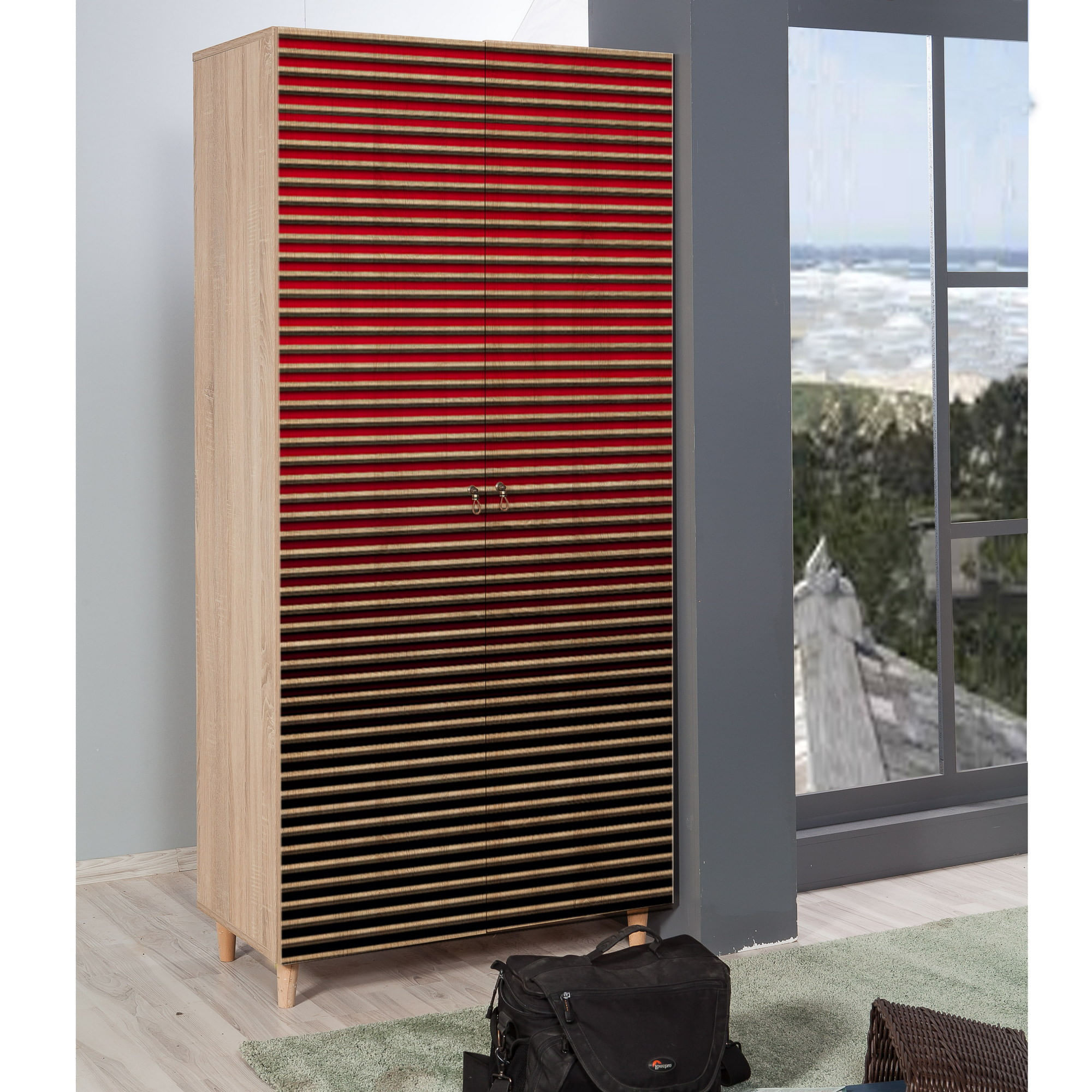 Sifonier, Hanah Home, pal melaminat, stejar sonoma, 90x52x192 cm, 869VEL4234 — imaginea 6