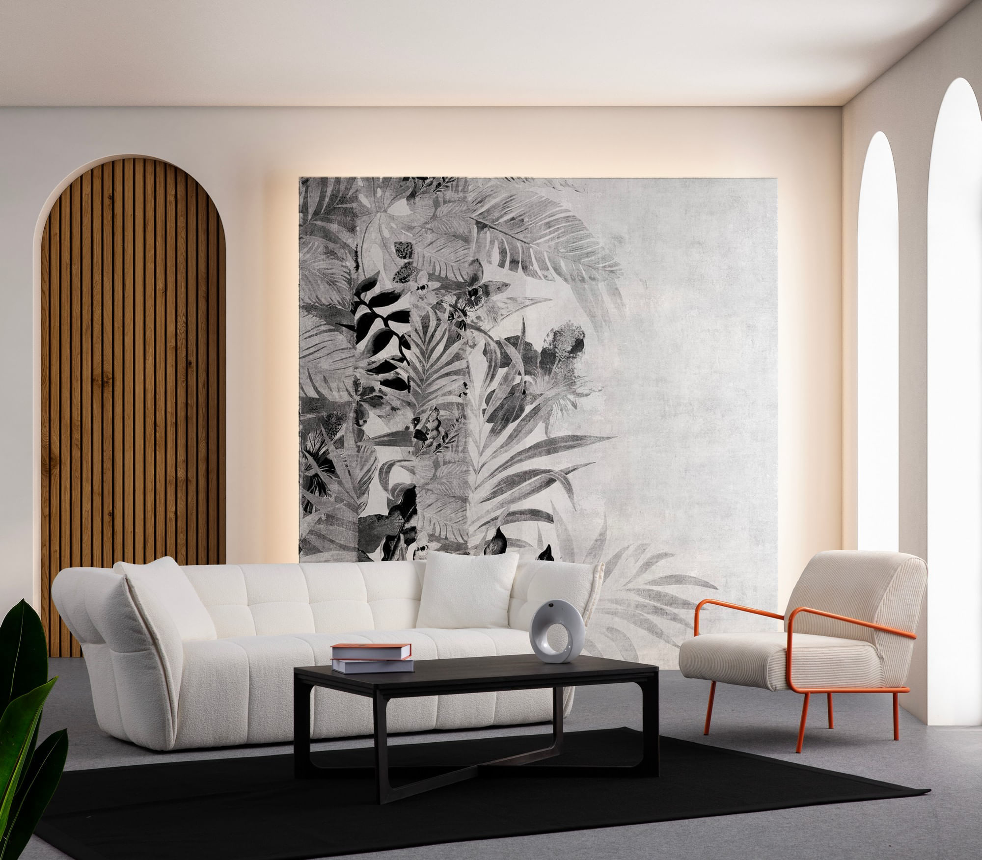 Canapea 3 locuri, Atelier Del Sofa, lemn fag si pal, alb, 240x105x75 cm, 560ARE1542 — imaginea 6