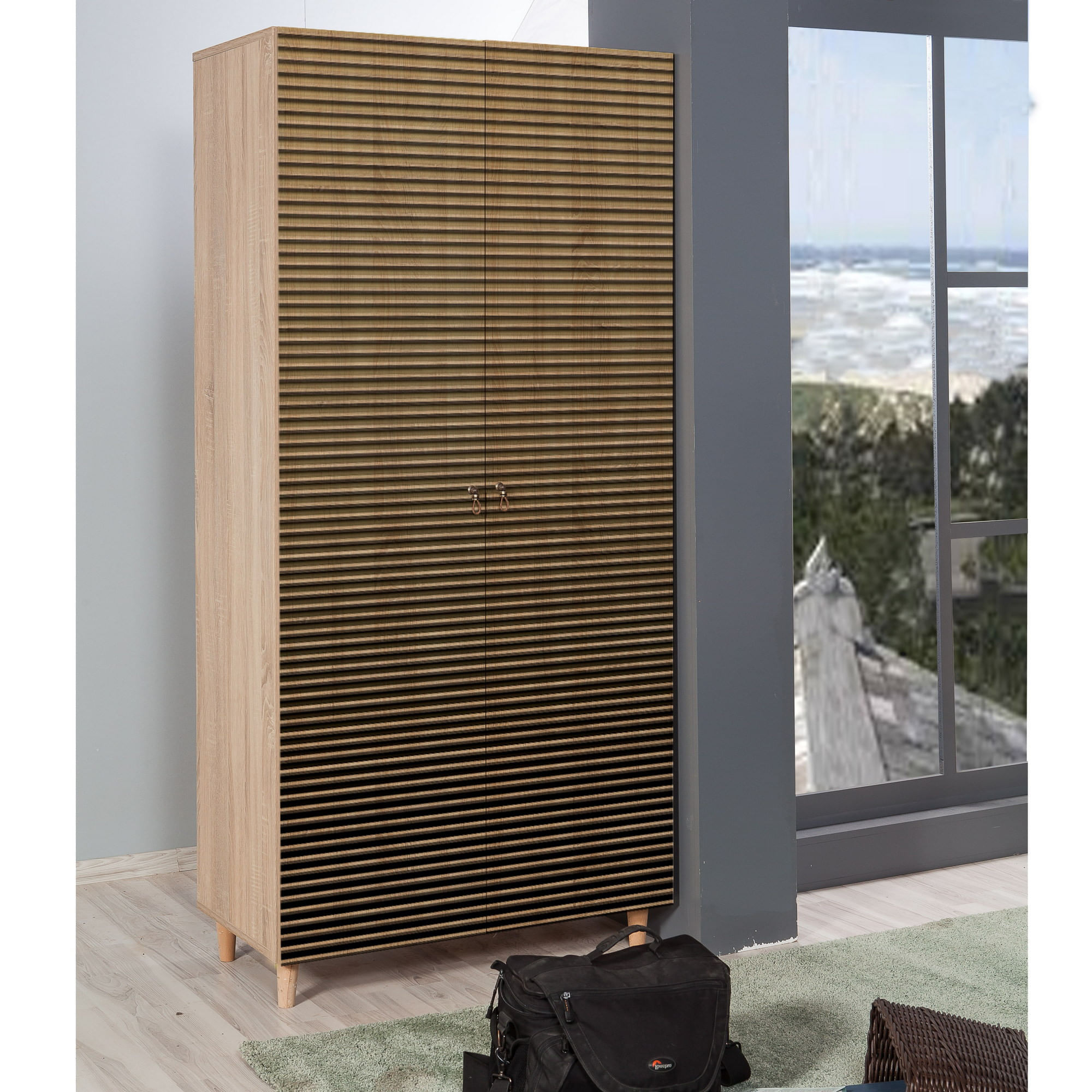 Sifonier, Hanah Home, pal melaminat, stejar sonoma, 90x52x192 cm, 869VEL4233 — imaginea 6