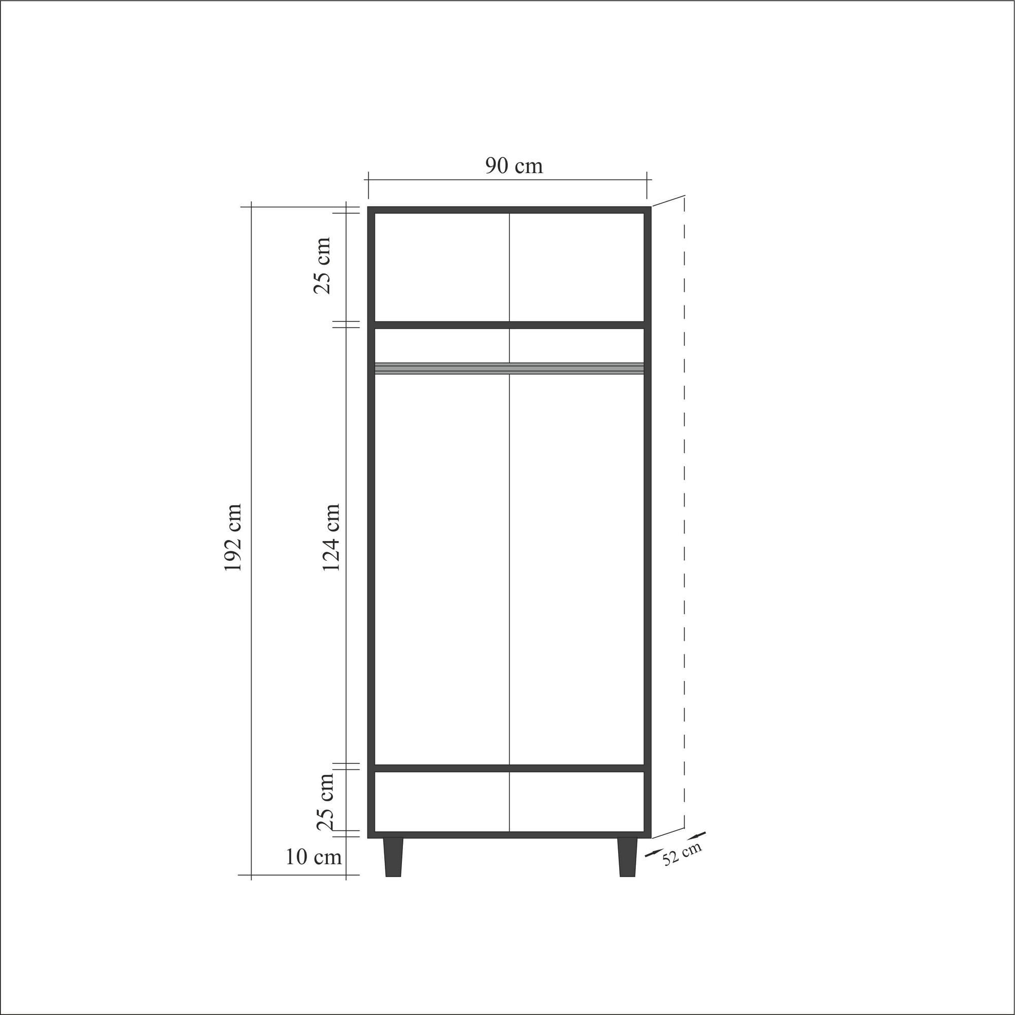 Sifonier, Hanah Home, pal melaminat, stejar sonoma, 90x52x192 cm, 869VEL4233 — imaginea 8