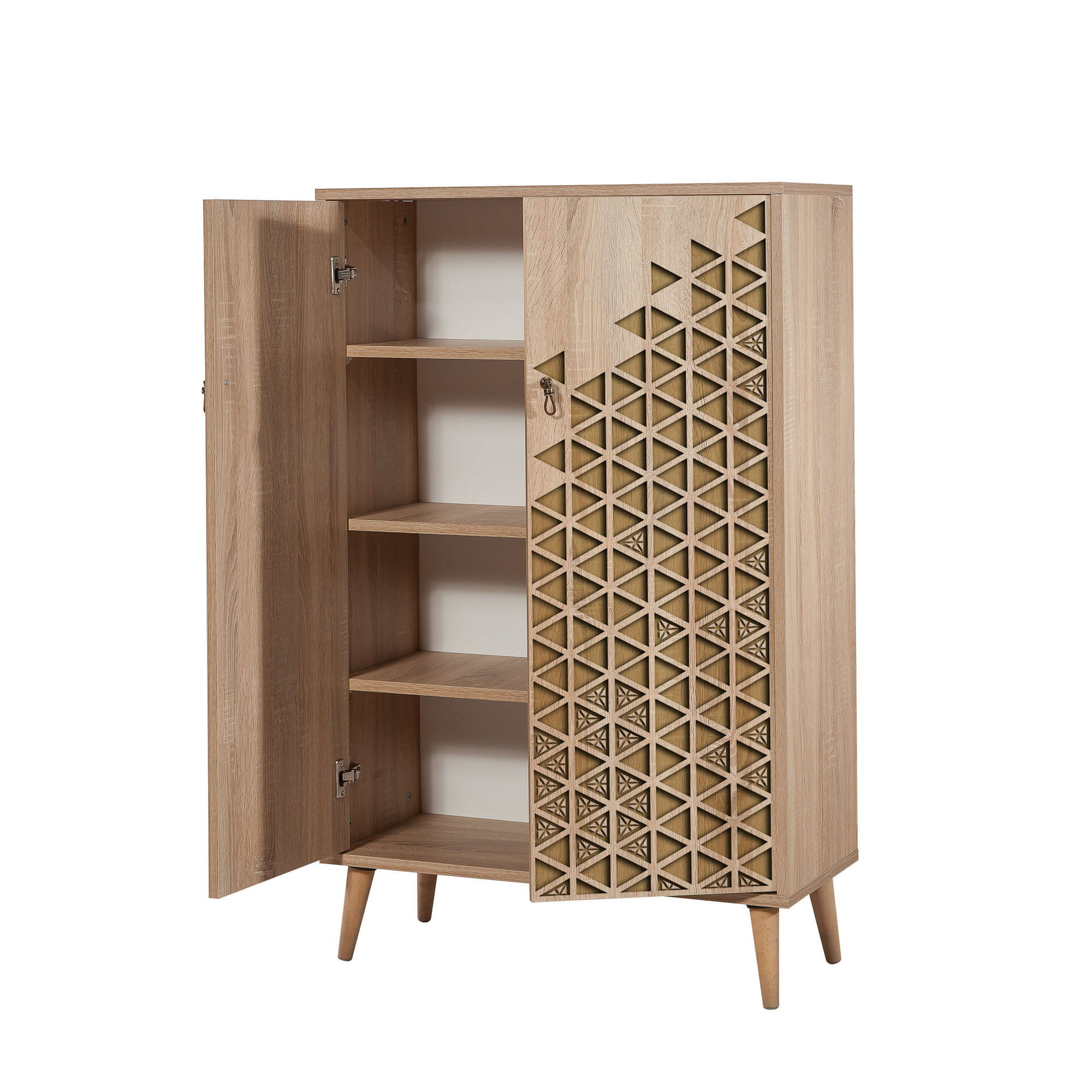 Dulap multifunctional, Hanah Home, pal melaminat, stejar sonoma, 80x36x127 cm, 869VEL3972 — imaginea 2