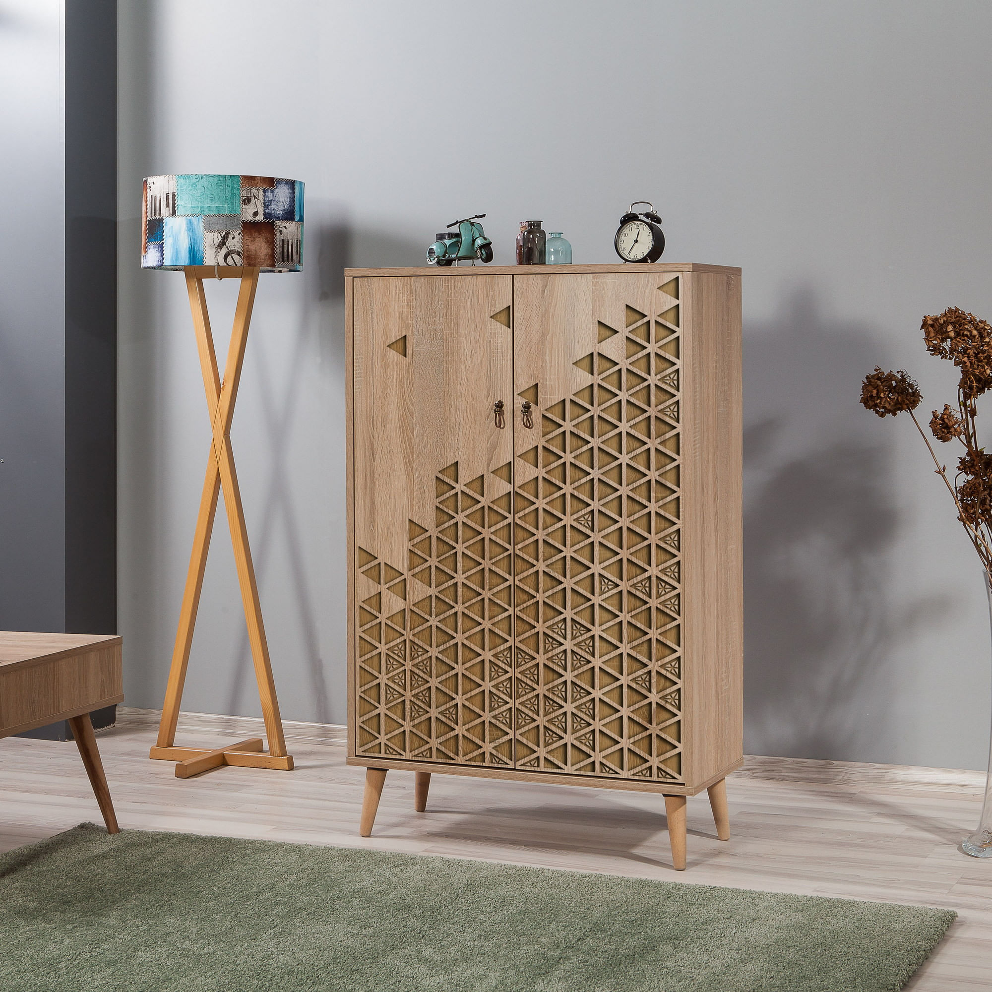 Dulap multifunctional, Hanah Home, pal melaminat, stejar sonoma, 80x36x127 cm, 869VEL3972 — imaginea 7