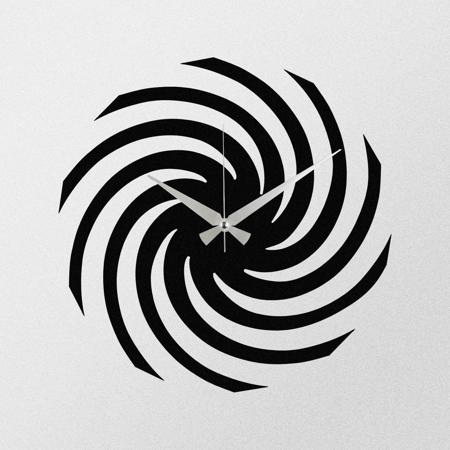 Ceas de perete decorativ, Wallxpert, metal, negru, 48x48 cm, 279ENZ1423