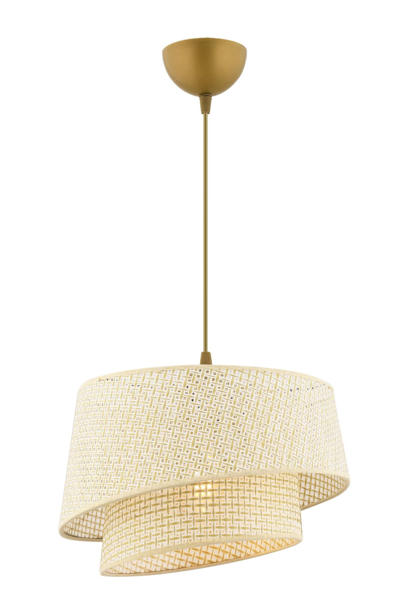 Candelabru, Opviq, metal, crem, abajur textil, 32x32x65 cm