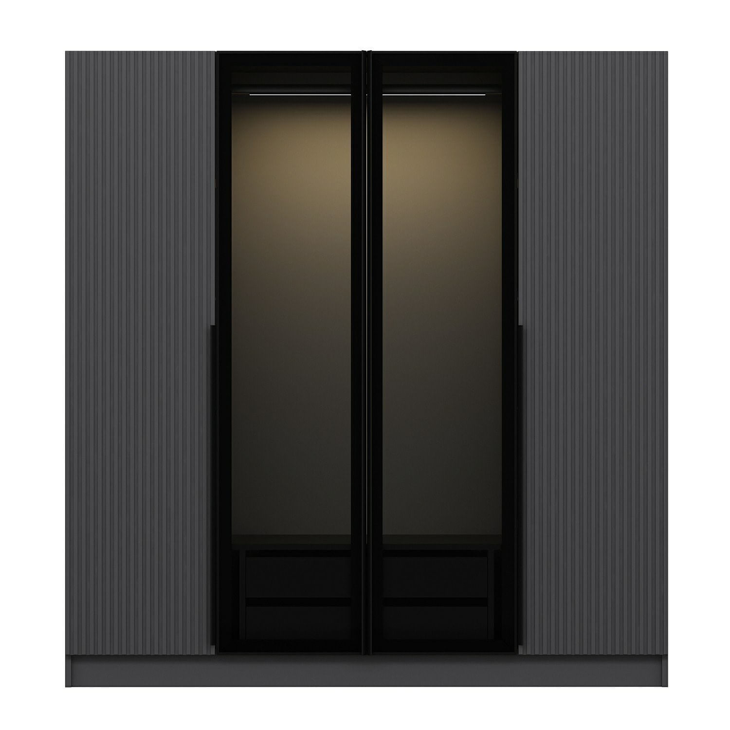 Dulap, Hanah Home, pal melaminat, fume, 180x52x210 cm, 506MNR2494 — imaginea 2