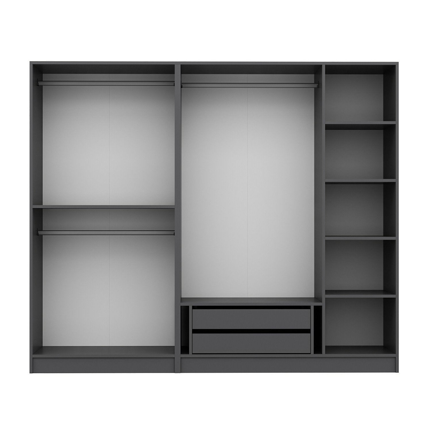 Dulap, Hanah Home, pal melaminat, fume, 225x210x52 cm, 506MNR2606