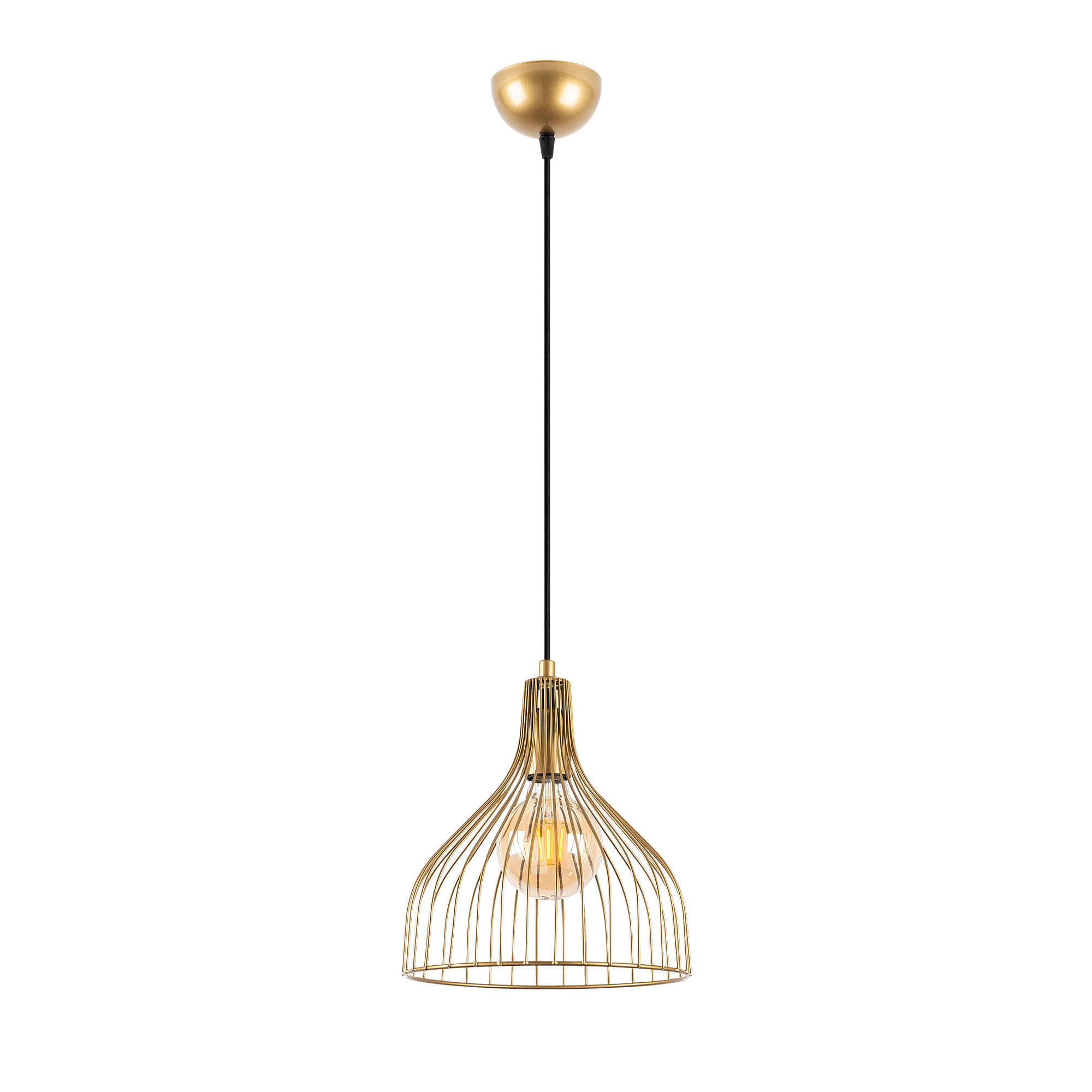 Candelabru, Opviq, metal, auriu stralucitor, 25x25x123 cm
