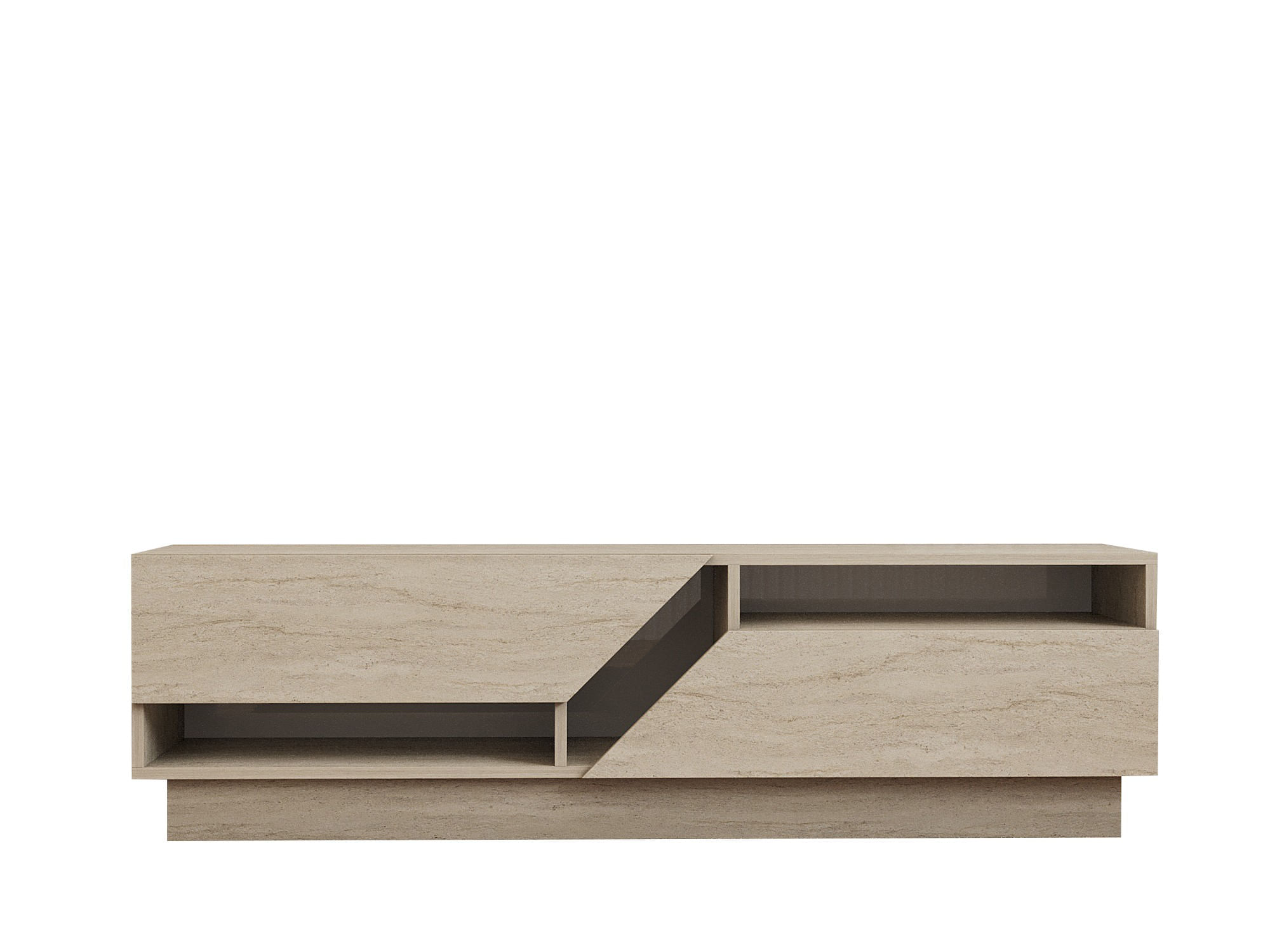 Comoda tv, Hanah Home, pal melaminat, travertin, 160x45x40 cm — imaginea 2