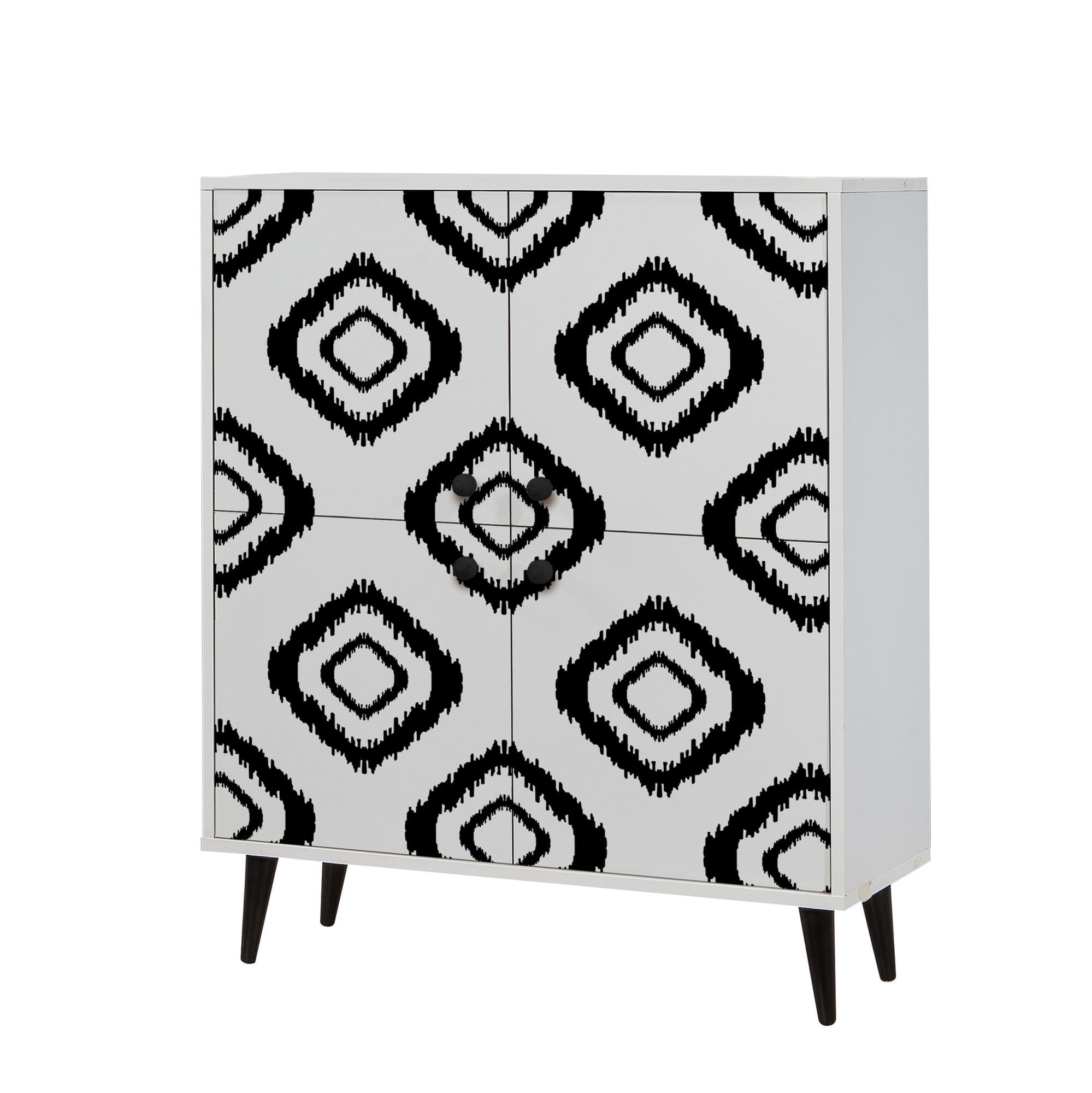 Dulap multifunctional, Hanah Home, pal melaminat, alb negru, 95x36x111 cm, 869VEL3987 — imaginea 2