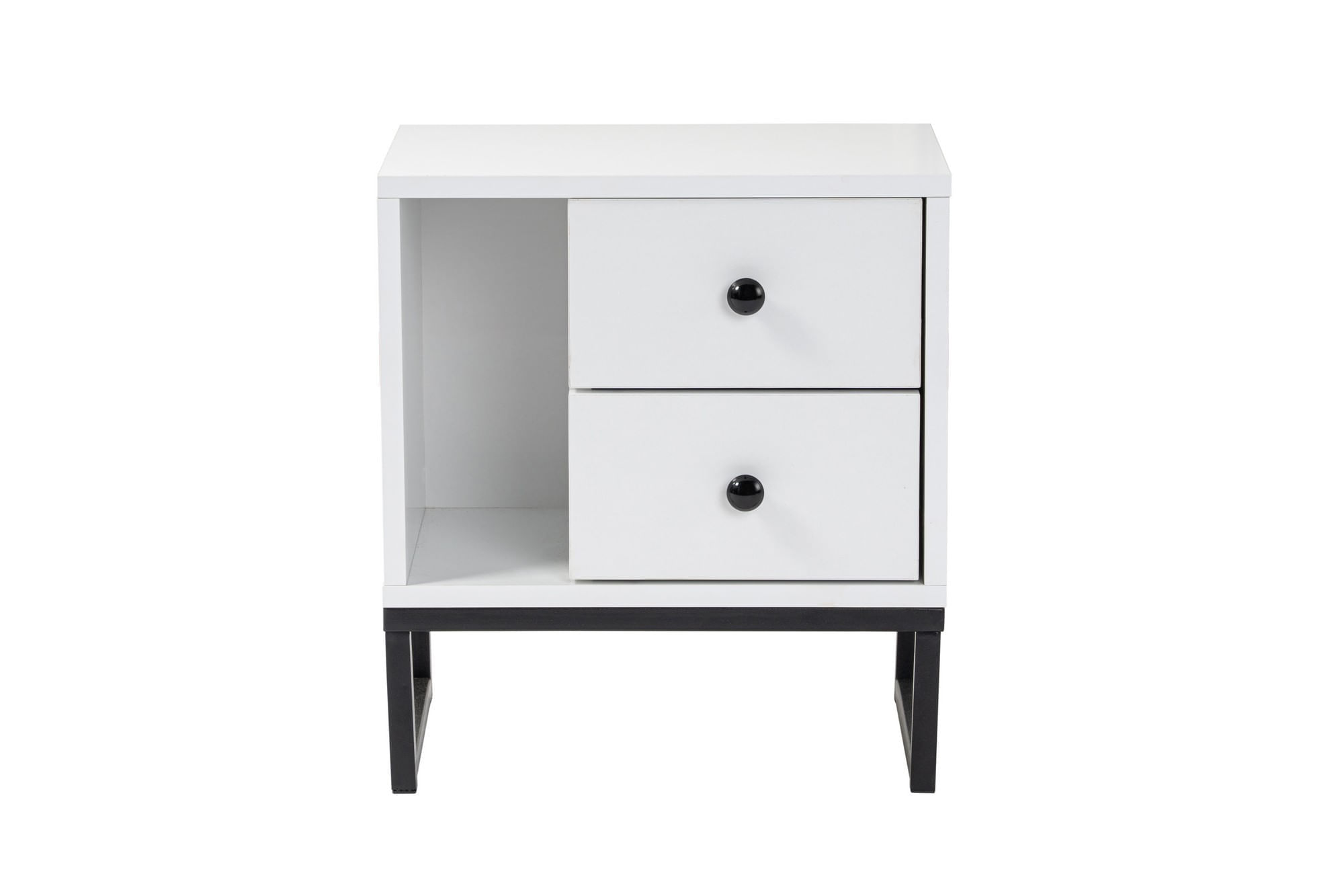 Noptiera, Hanah Home, pal melaminat, alb negru, 45.2x29.5x50 cm — imaginea 2