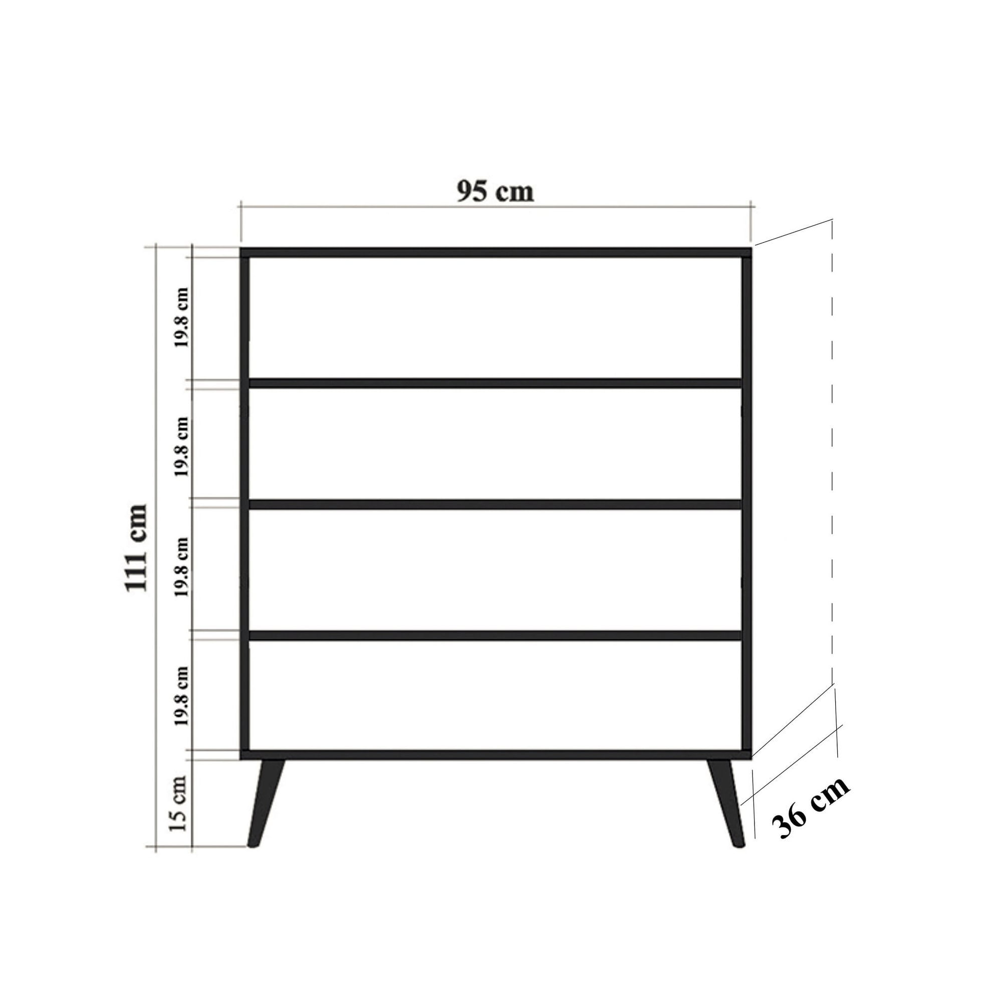 Dulap multifunctional, Hanah Home, pal melaminat, alb negru, 95x36x111 cm, 869VEL3987 — imaginea 8