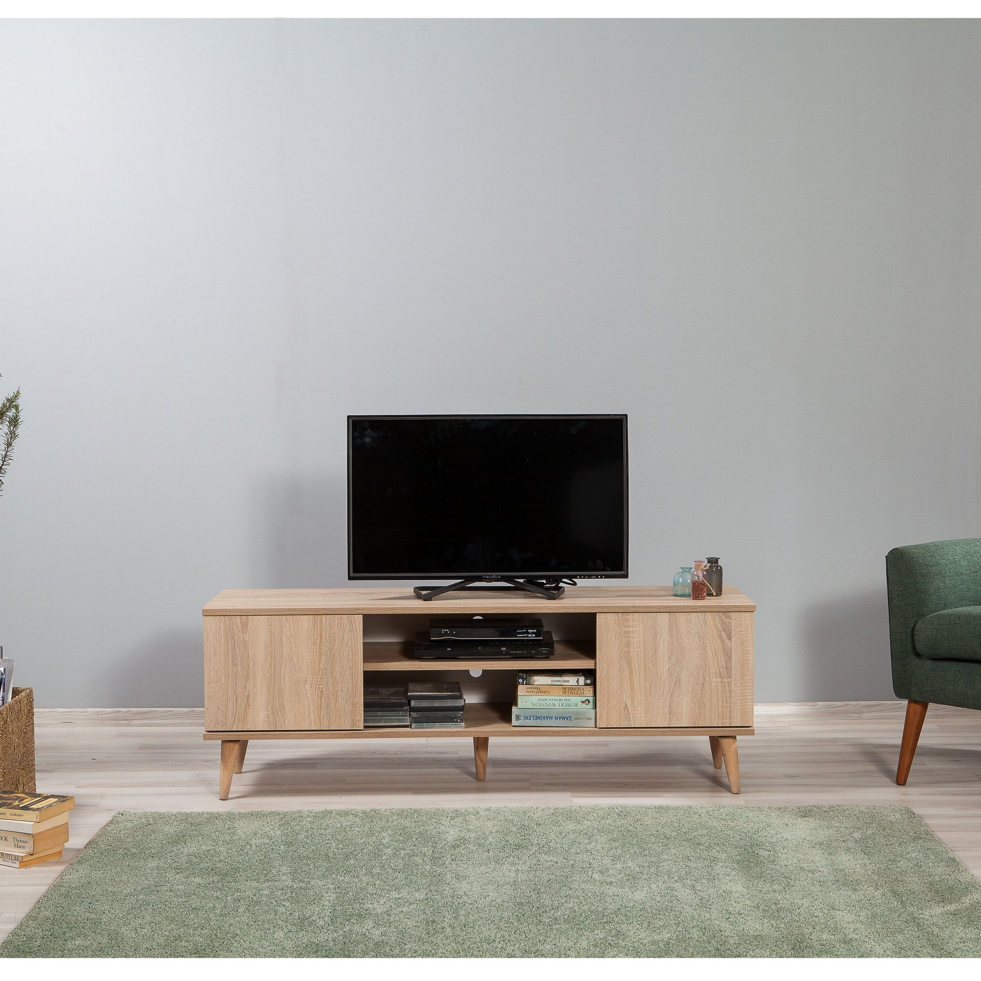 Comoda tv, Hanah Home, pal melaminat, stejar sonoma, 140x40x50 cm, 863SPH3015 — imaginea 7