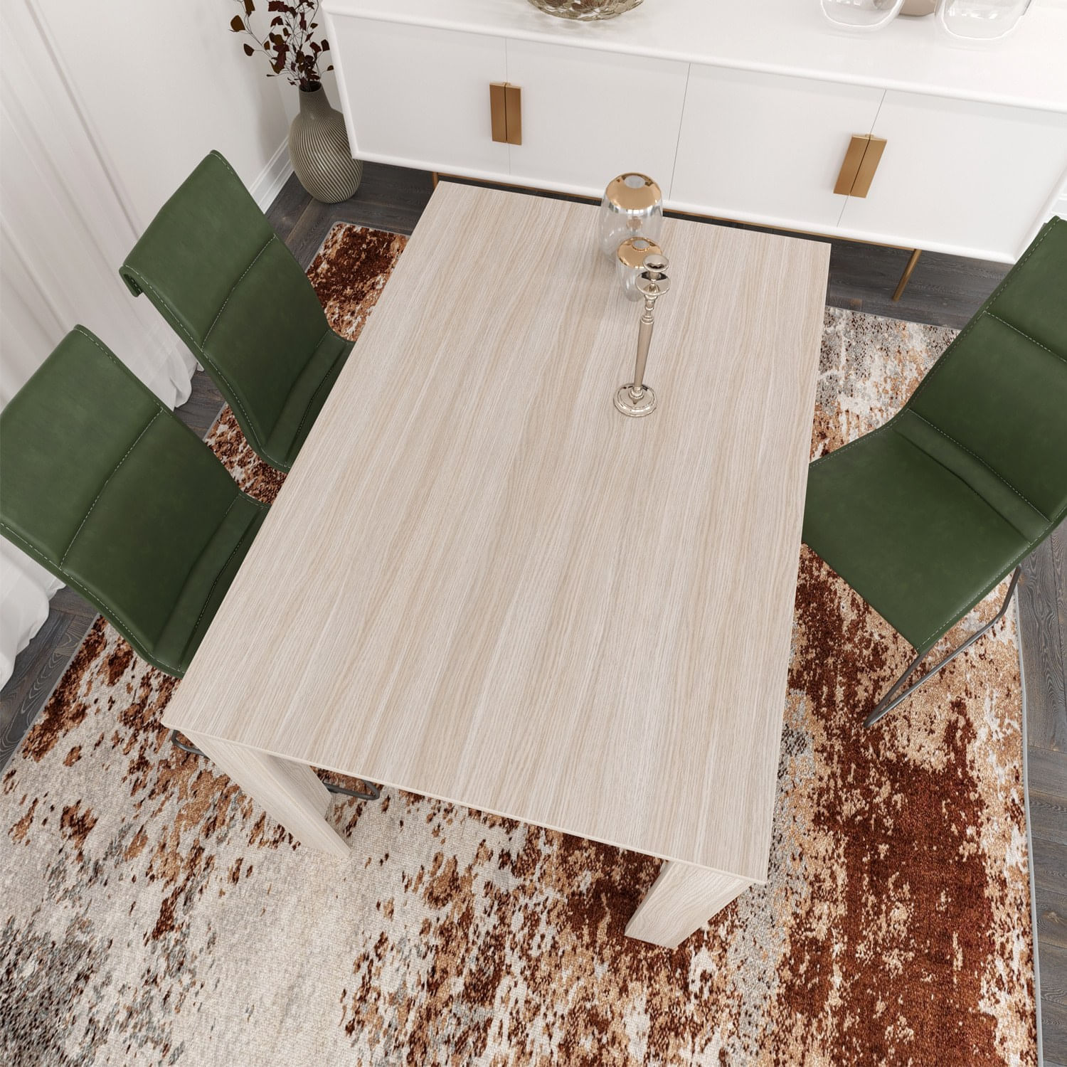 Masa de dining, Hanah Home, panou de particule melaminat, stejar, 120x80x78 cm — imaginea 3