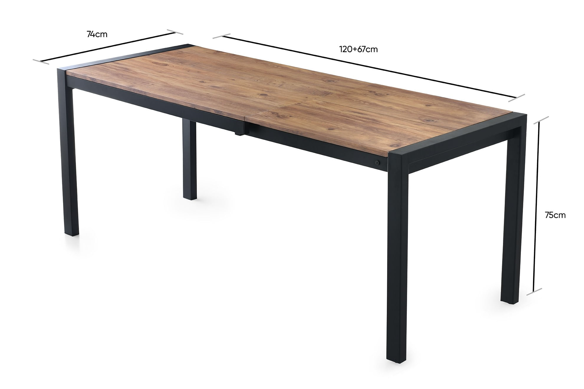 Masa de dining, Hanah Home, PAL melaminat, pin atlantic, 120-187x74x75 cm — imaginea 8