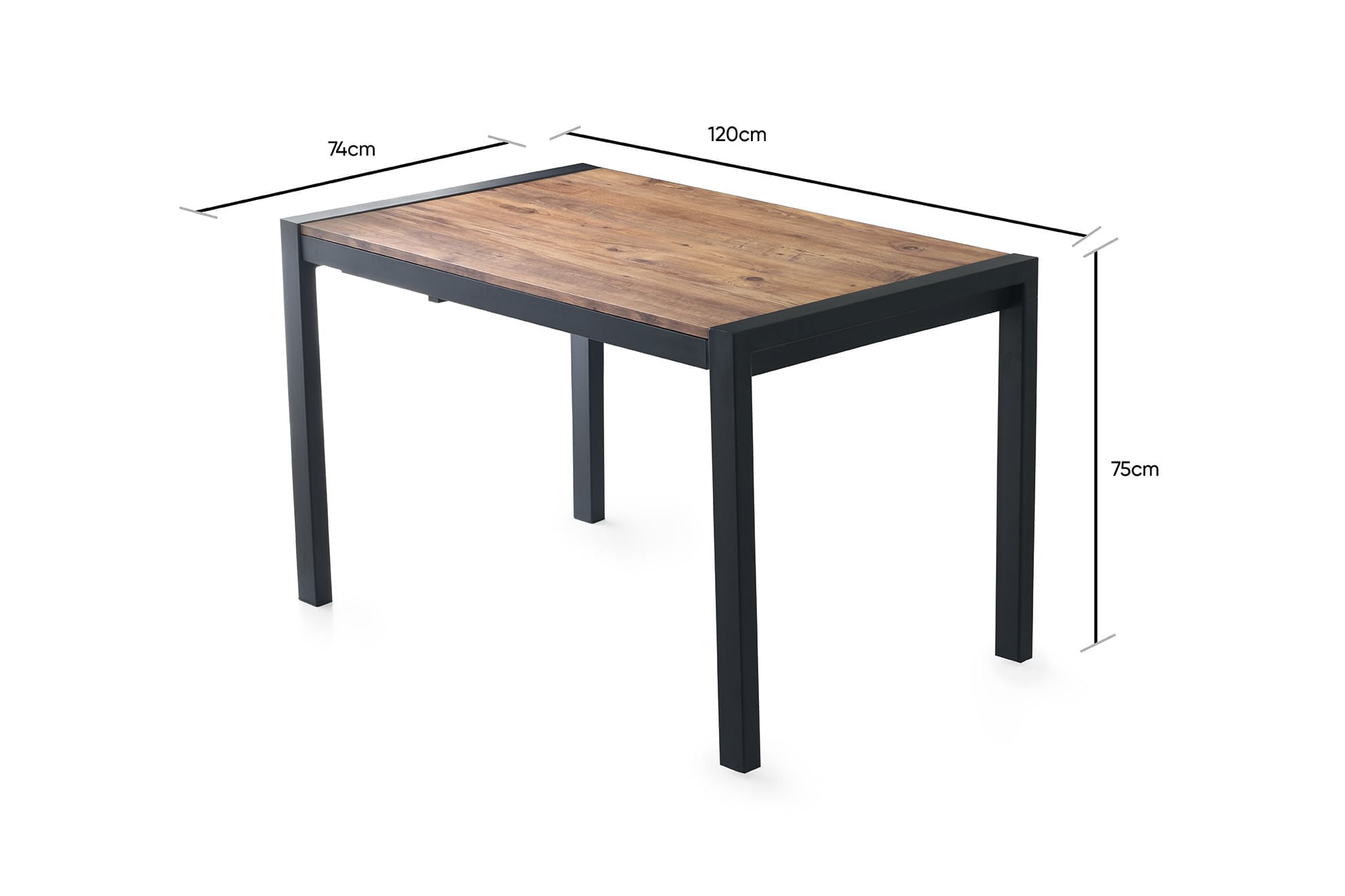 Masa de dining, Hanah Home, PAL melaminat, pin atlantic, 120-187x74x75 cm — imaginea 9