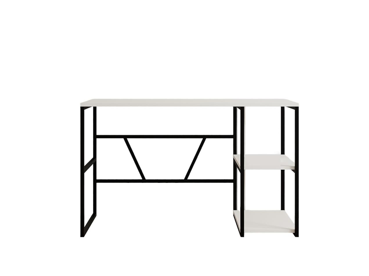 Birou de studiu, Hanah Home, pal melaminat, alb, 120x60x74 cm — imaginea 2