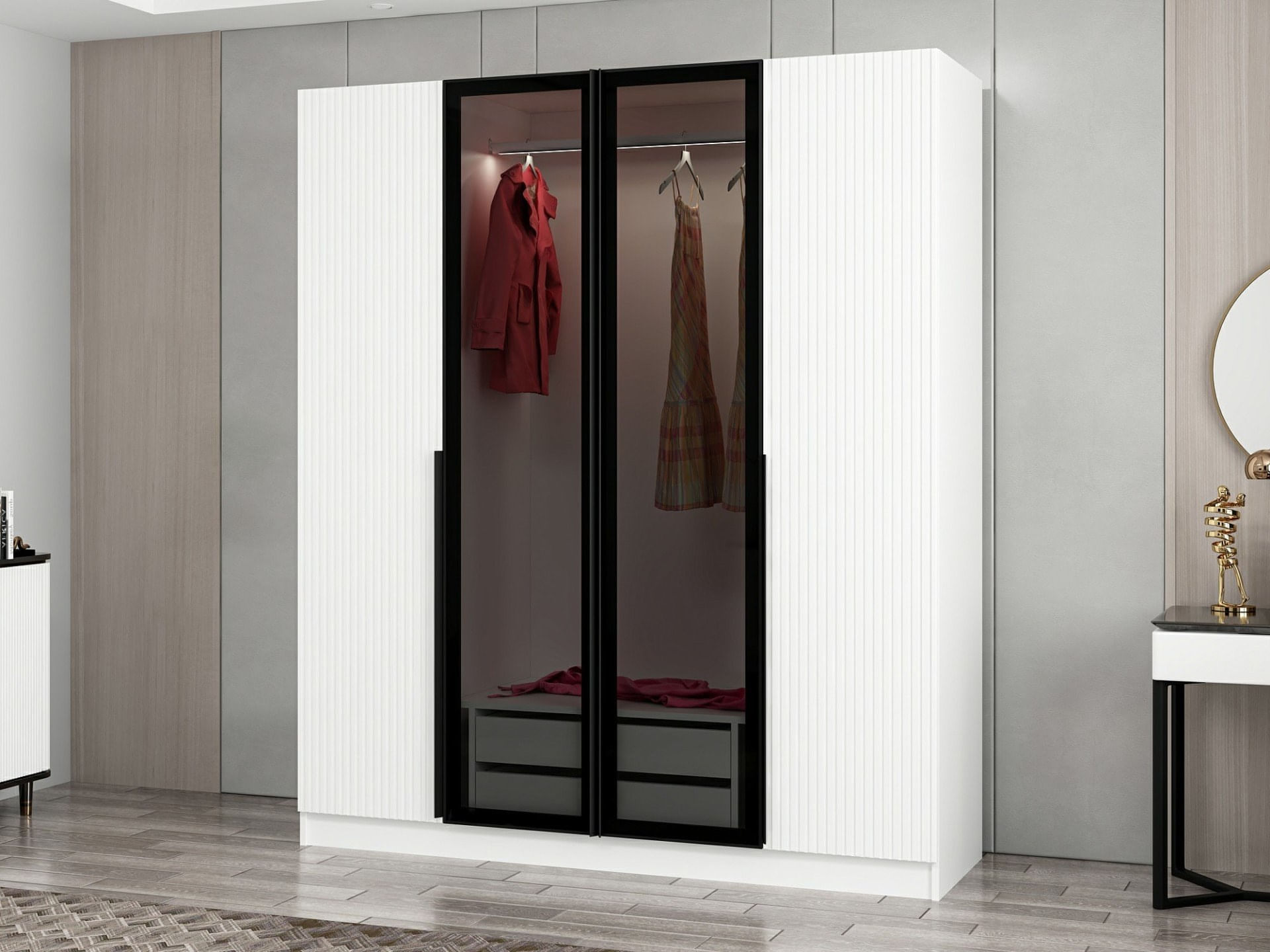 Dulap, Hanah Home, pal melaminat, fume, 180x52x210 cm, 506MNR2495 — imaginea 4