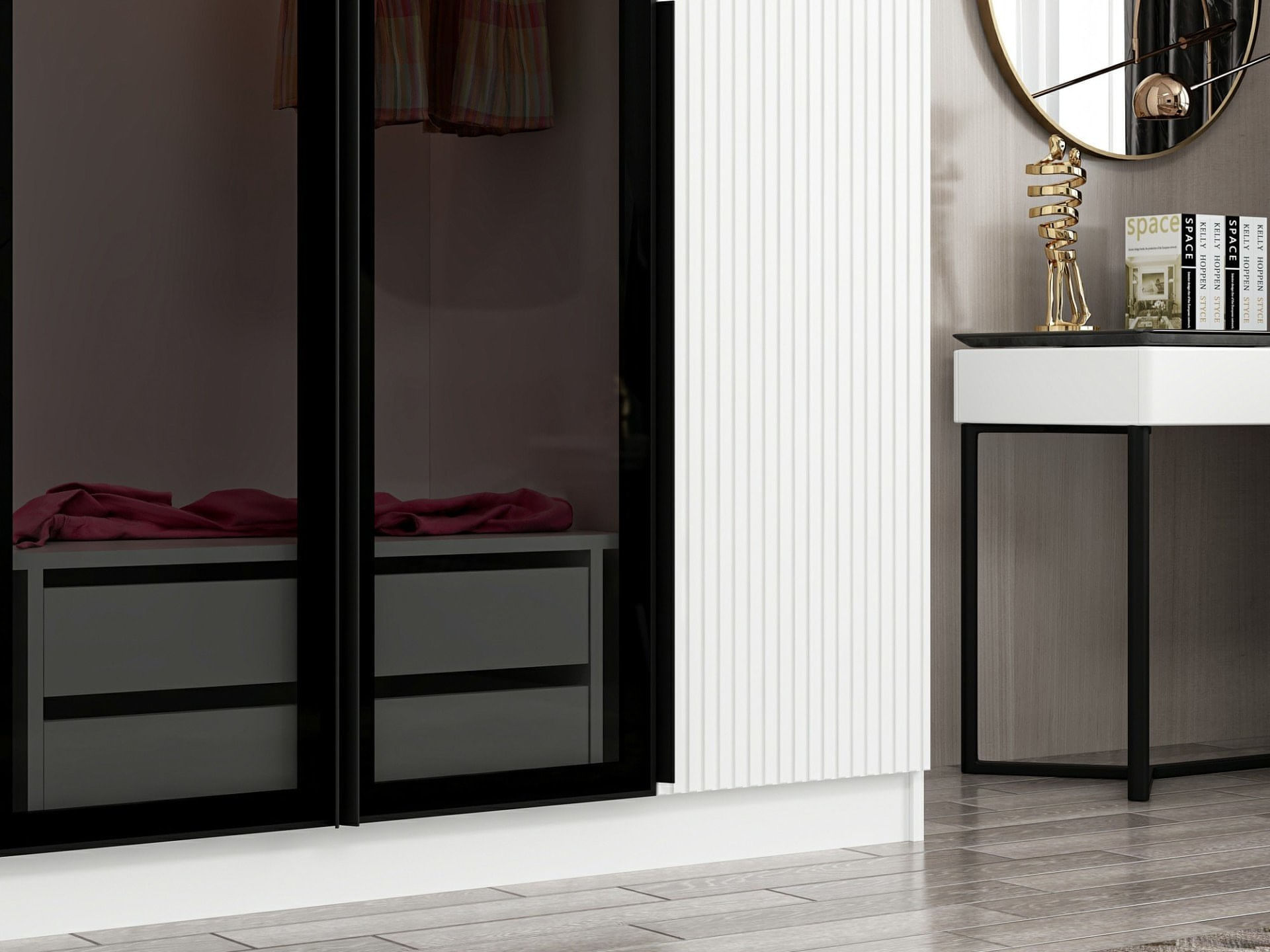 Dulap, Hanah Home, pal melaminat, fume, 180x52x210 cm, 506MNR2495 — imaginea 5