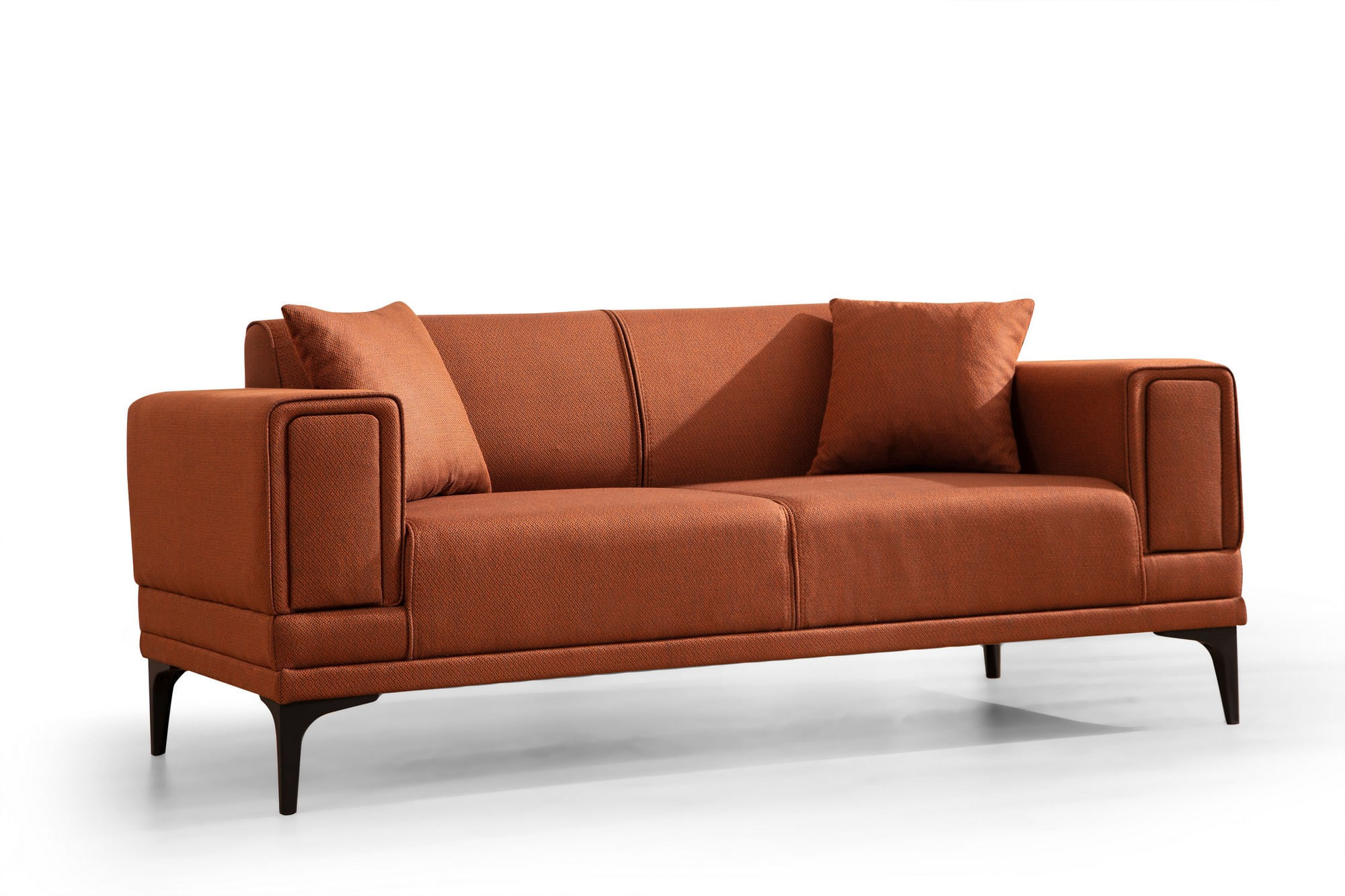 Canapea 2 locuri, Atelier Del Sofa, lemn fag si pal, rosu tigla, 170x85x77 cm