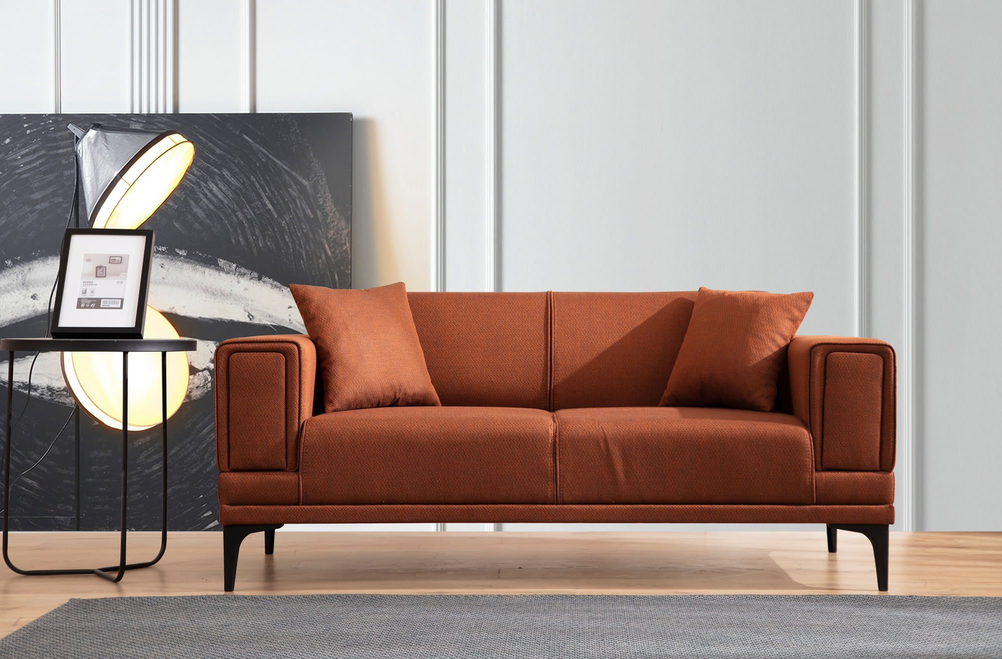 Canapea 2 locuri, Atelier Del Sofa, lemn fag si pal, rosu tigla, 170x85x77 cm — imaginea 7