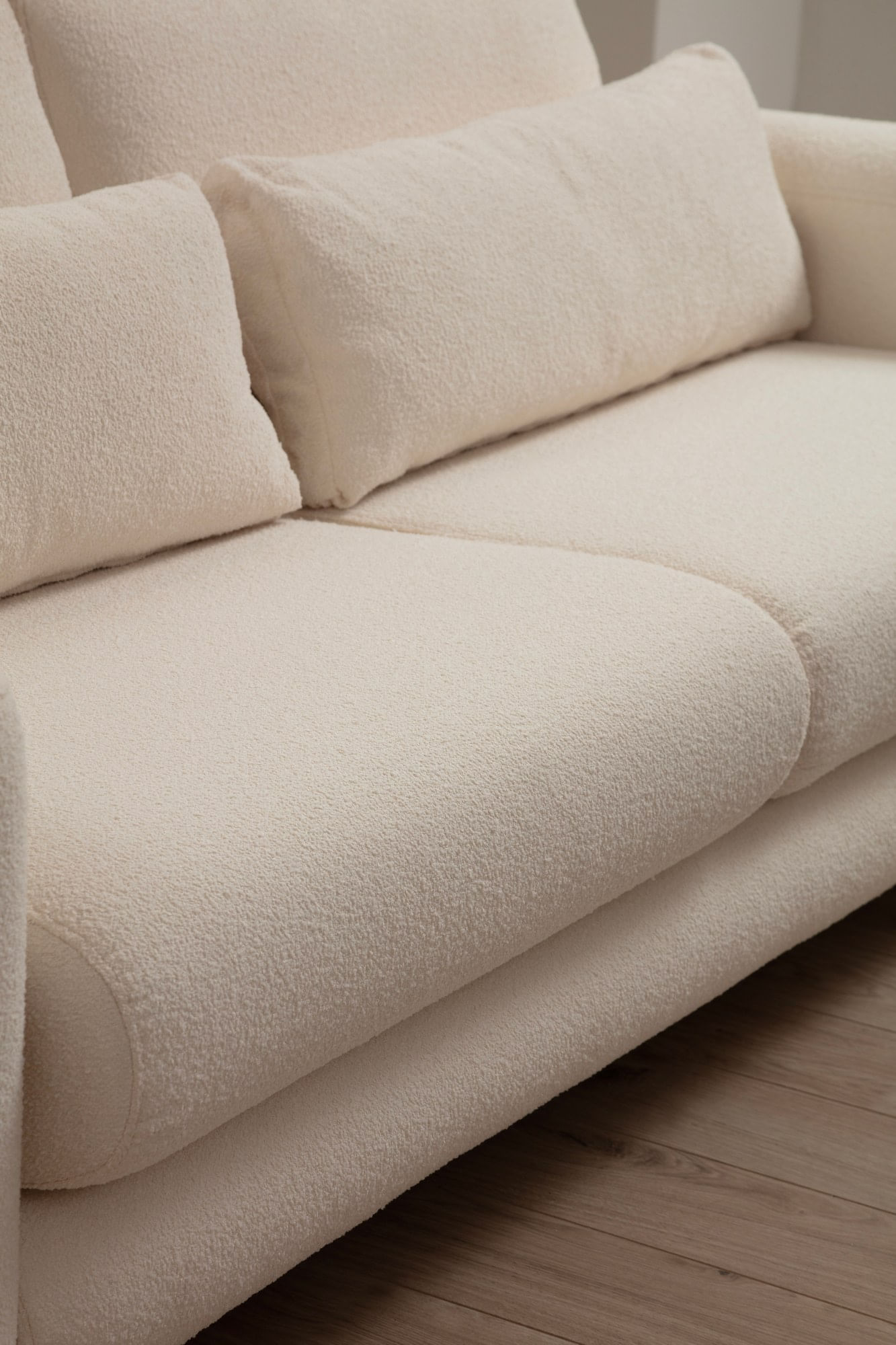 Canapea 2 locuri, Atelier Del Sofa, lemn fag si pal, crem, 180x97x73 cm — imaginea 5