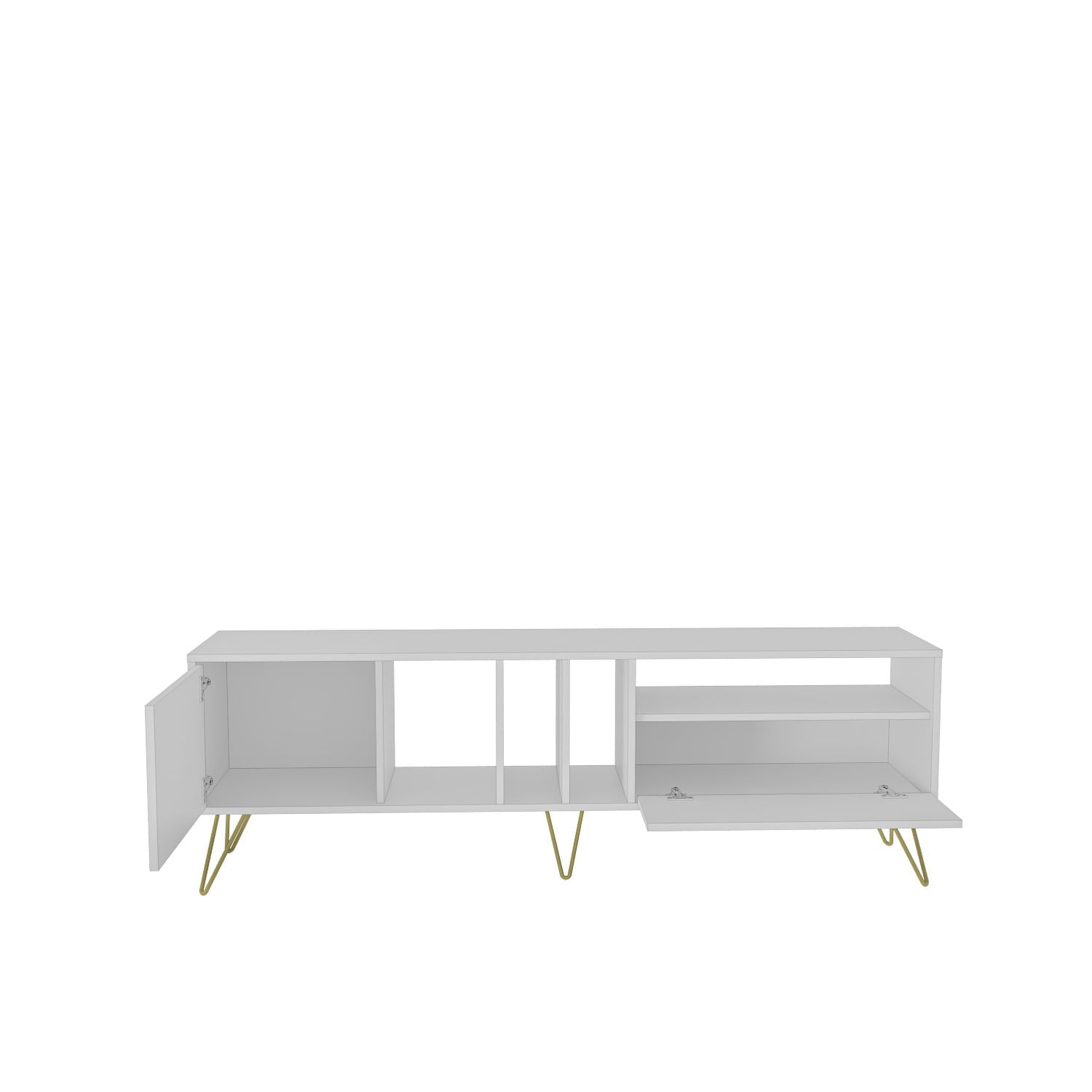Comoda tv, Hanah Home, pal melaminat, alb auriu, 180x35.5x58.7 cm — imaginea 2