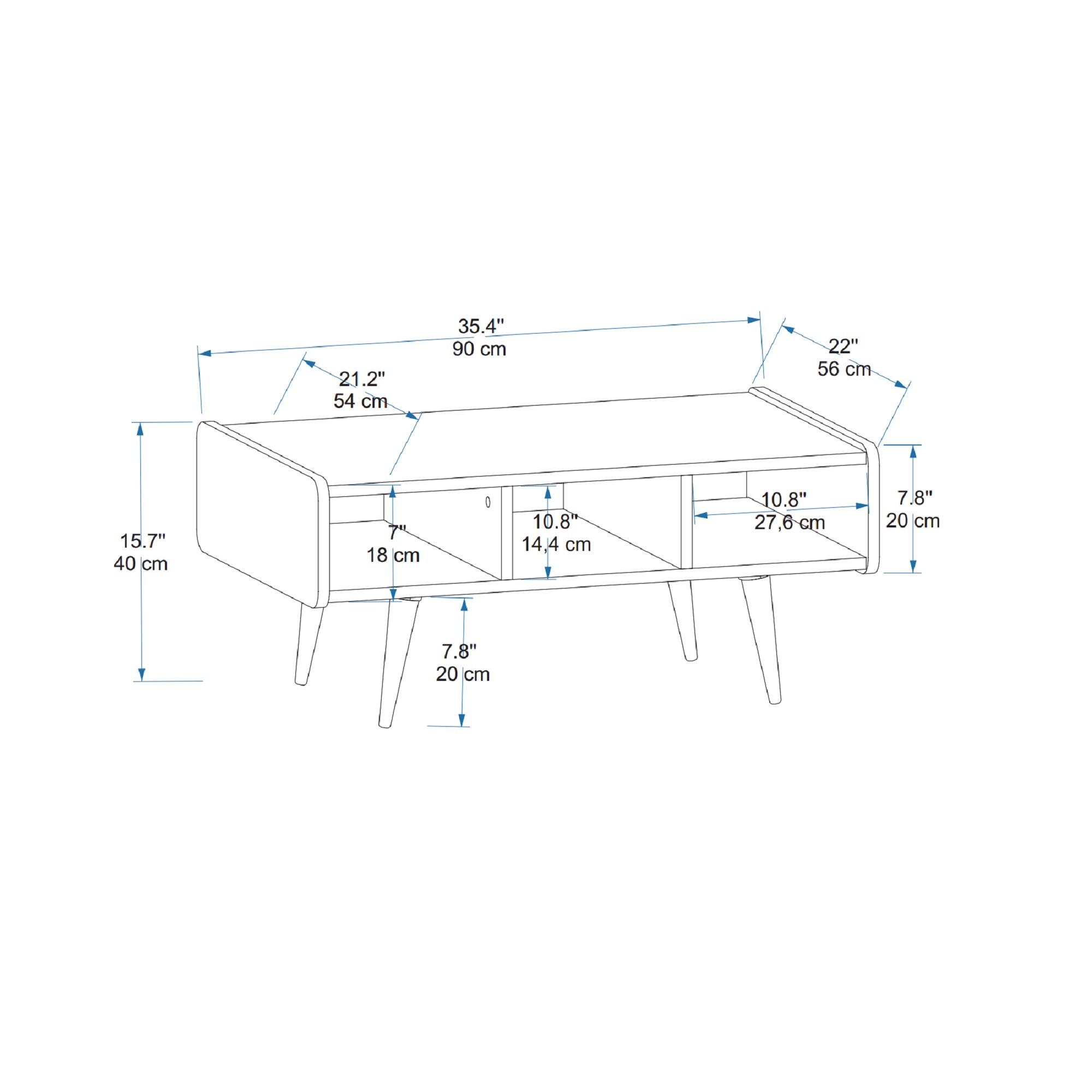 Masuta de cafea, Hanah Home, pal melaminat, nuc deschis, 90x56x40 cm — imaginea 3