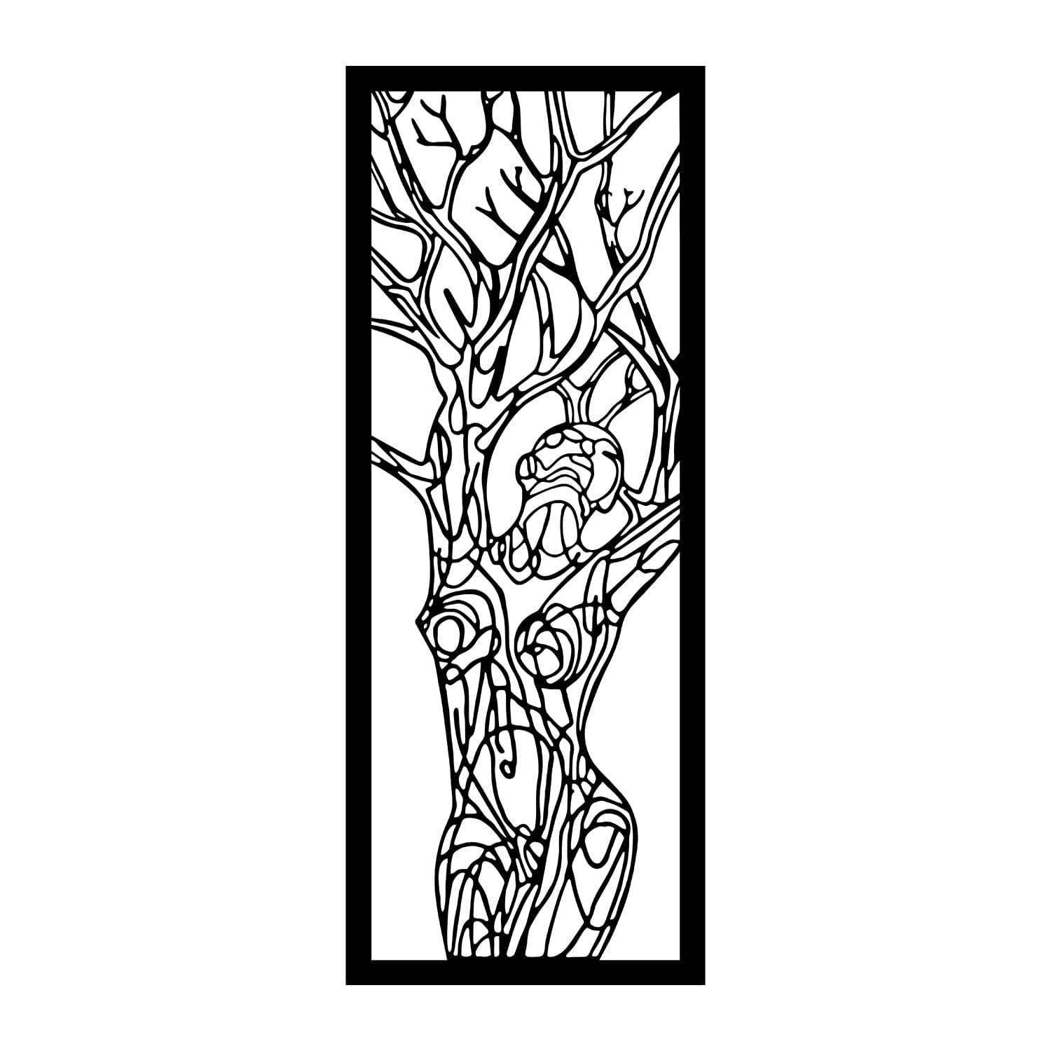 Accesoriu decorativ de perete, Wallxpert, metal, negru, 20x51 cm