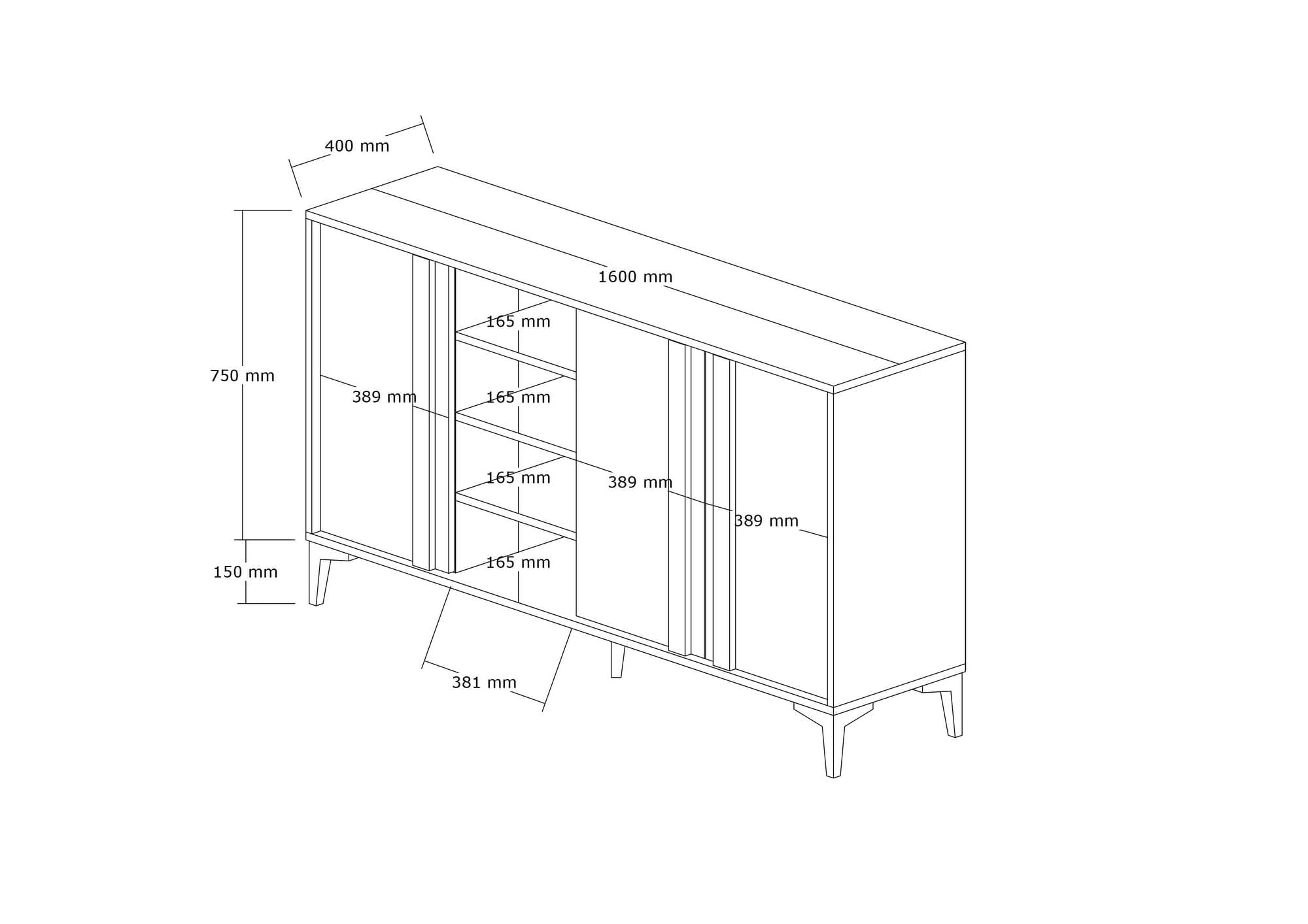 Consola, Hanah Home, pal melaminat, atlantic si antracit, 160x40x90 cm — imaginea 5