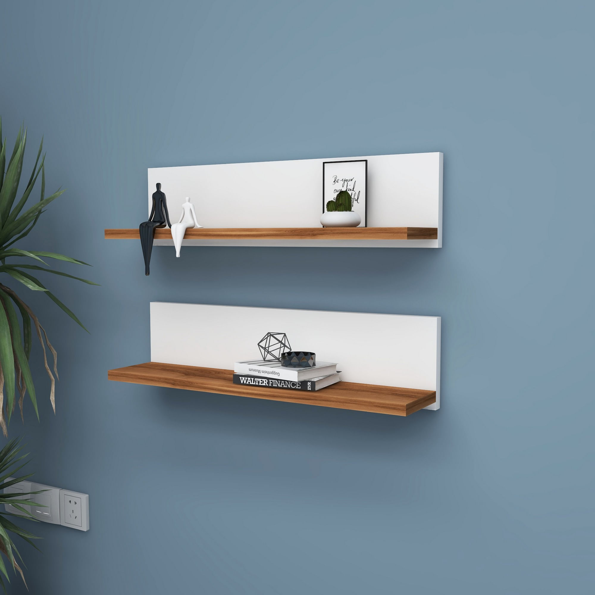 Raft de perete, Hanah Home, pal melaminat, alb, 60x15x13 cm — imaginea 3