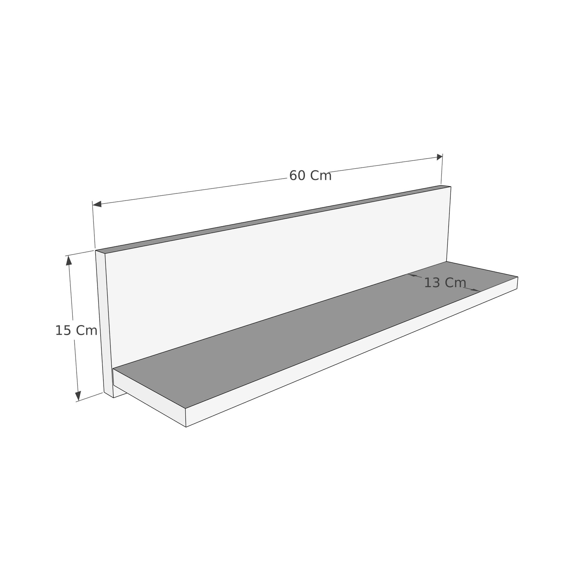 Raft de perete, Hanah Home, pal melaminat, alb, 60x15x13 cm — imaginea 5
