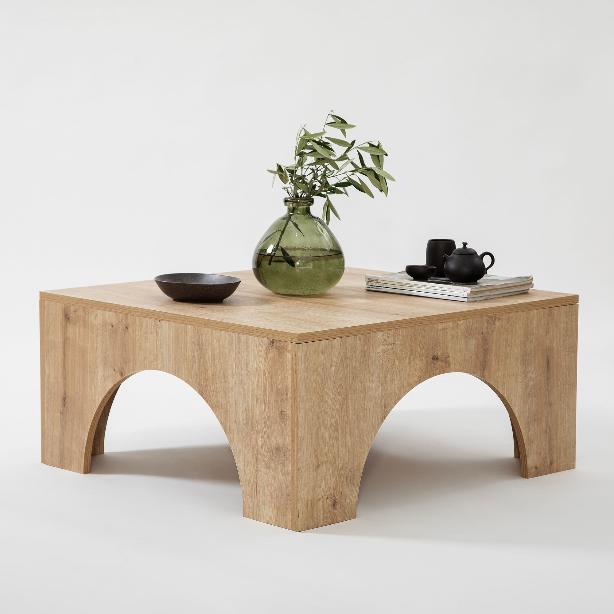 Masuta de cafea, Hanah Home, pal melaminat, stejar, 80x80x37 cm — imaginea 5